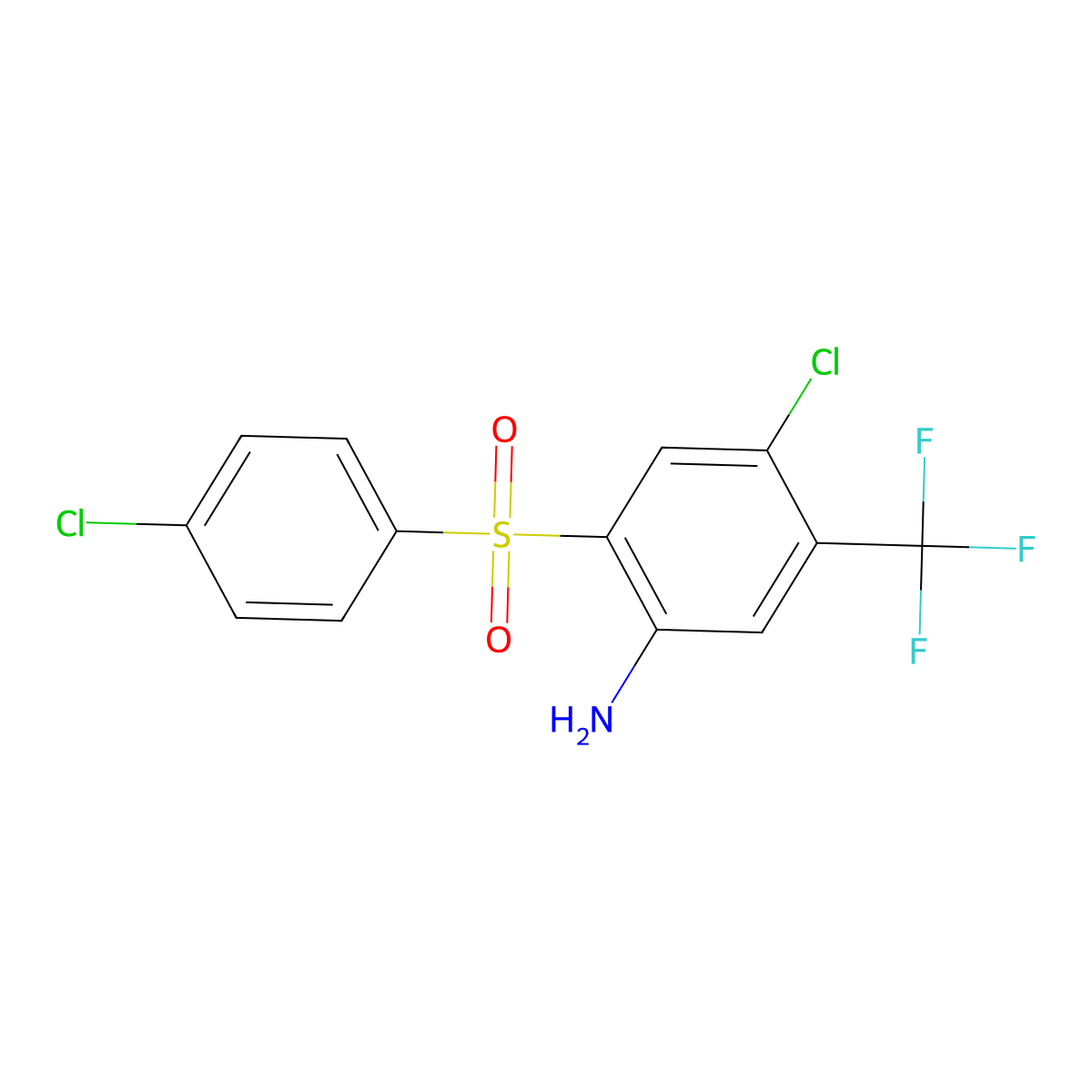 4-Chloro-2-[(4-chlorophenyl)sulphonyl]-5-(trifluoromethyl)aniline molecular structure, CAS 634187-71-6
