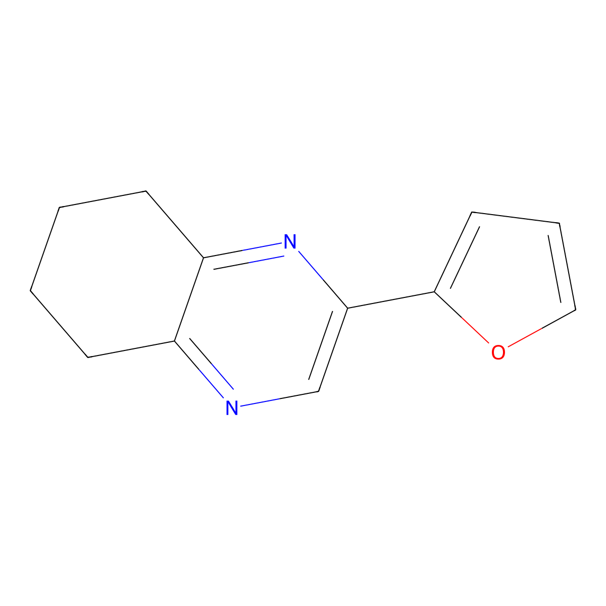 2-(Furan-2-yl)-5,6,7,8-tetrahydroquinoxaline molecular structure, CAS 634191-12-1
