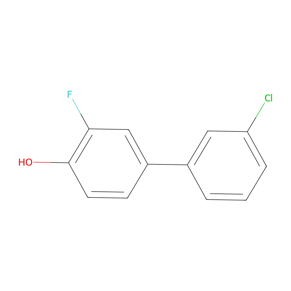 4-(3-Chlorophenyl)-2-fluorophenol molecular structure, CAS 634192-28-2