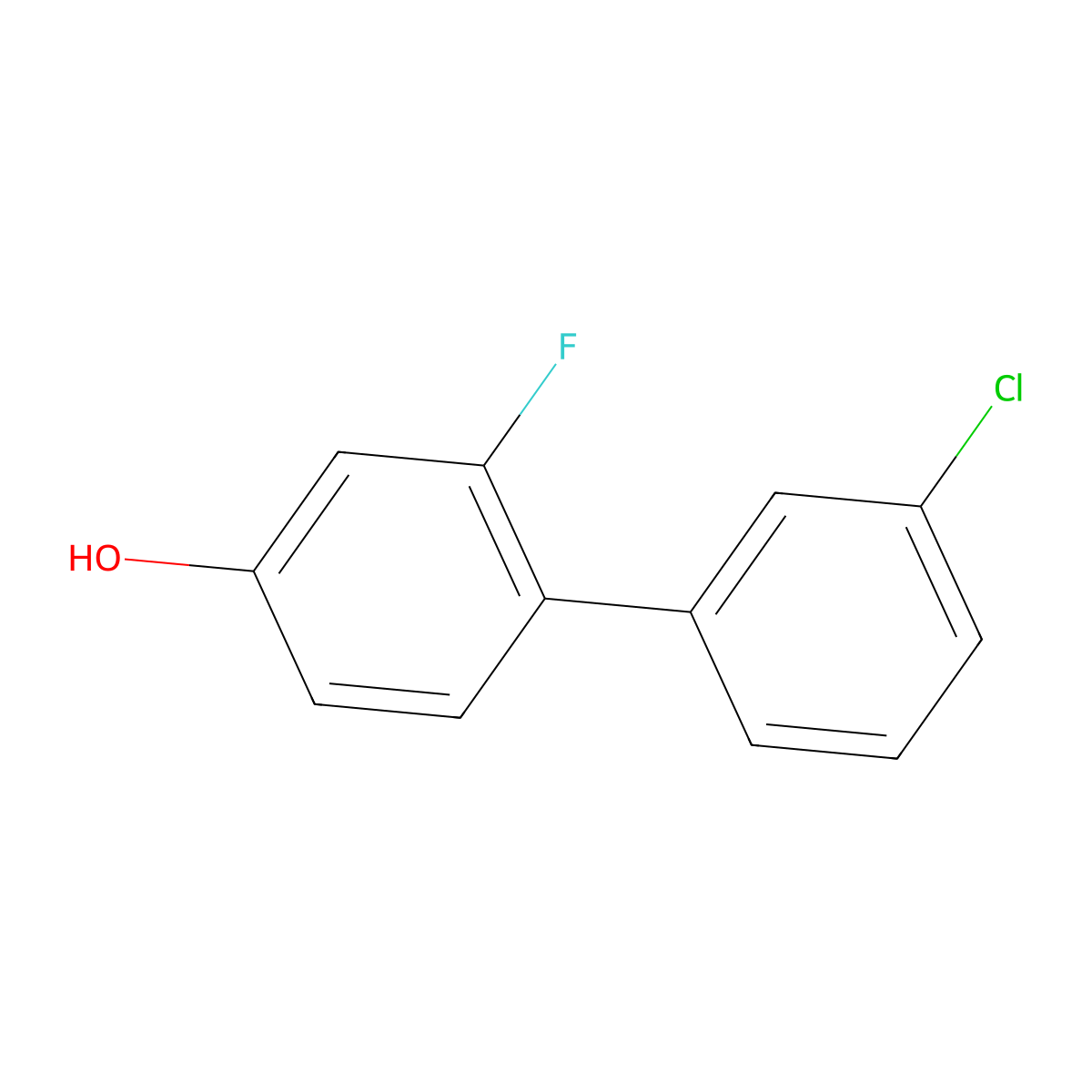 4-(3-Chlorophenyl)-3-fluorophenol molecular structure, CAS 634192-30-6