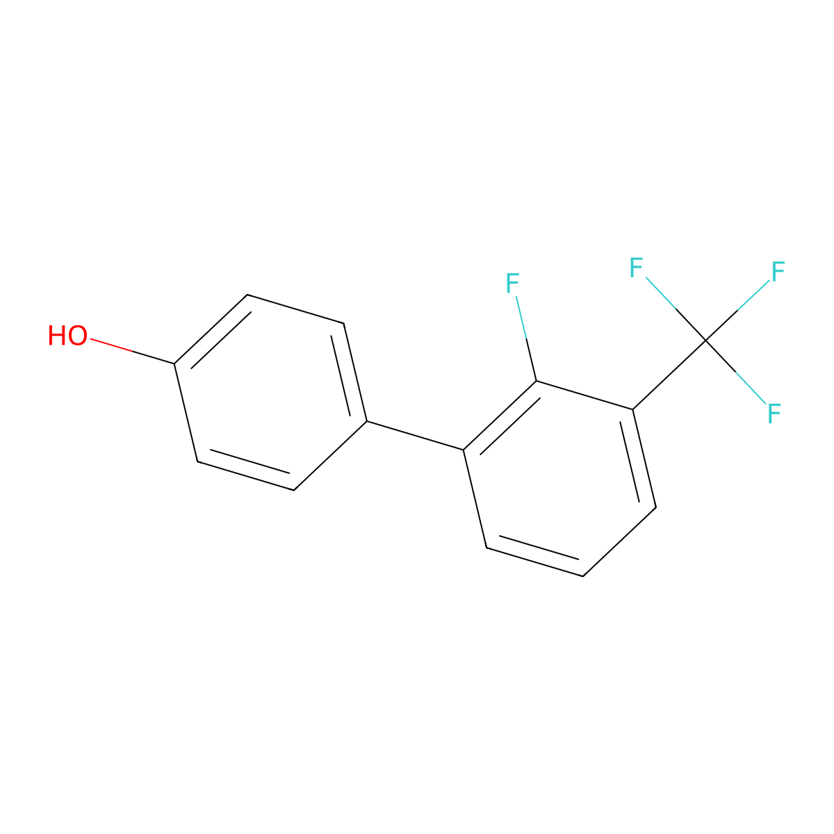 4-(2-Fluoro-3-trifluoromethylphenyl)phenol molecular structure, CAS 634192-39-5