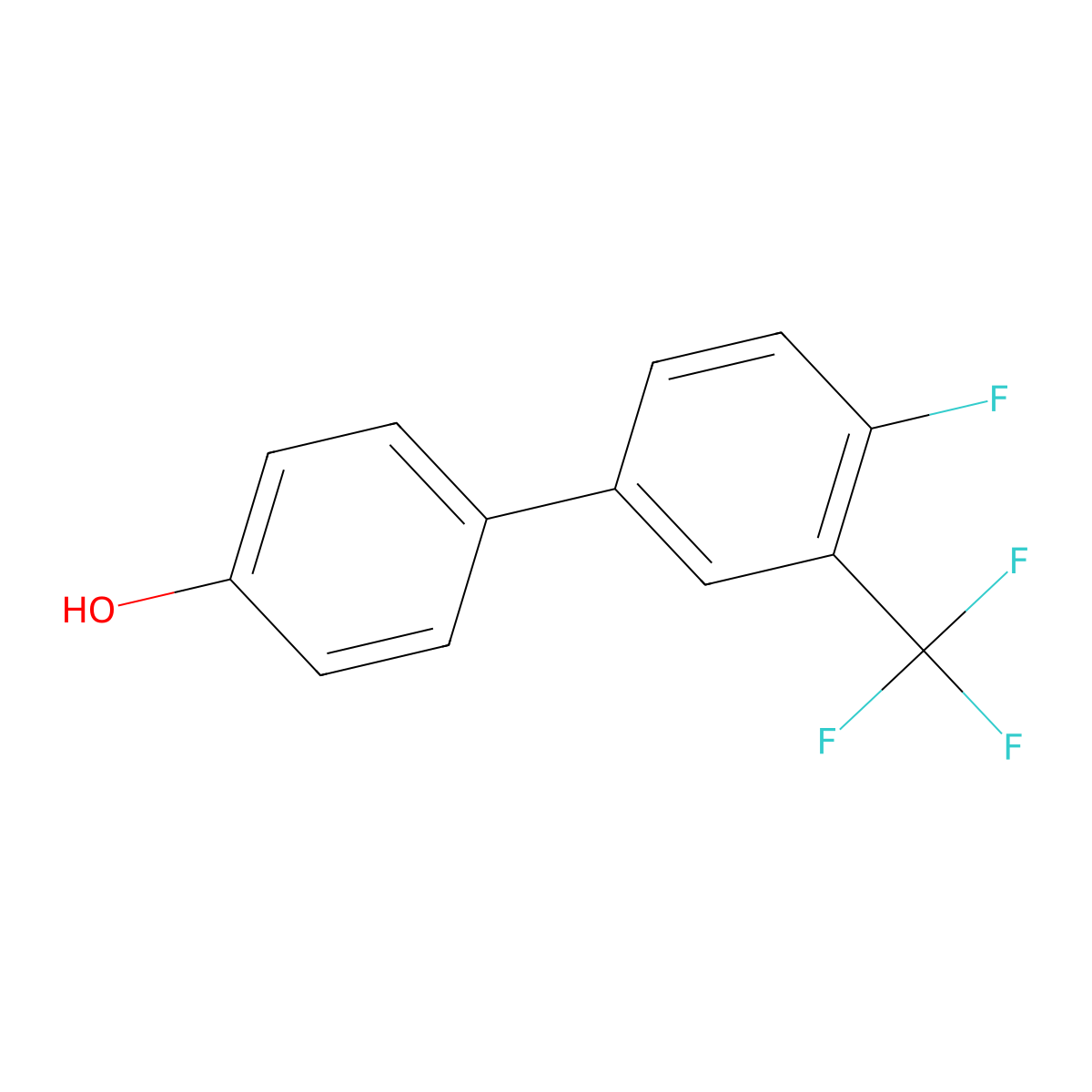 4'-Fluoro-3'-(trifluoromethyl)-[1,1'-biphenyl]-4-ol molecular structure, CAS 634192-41-9