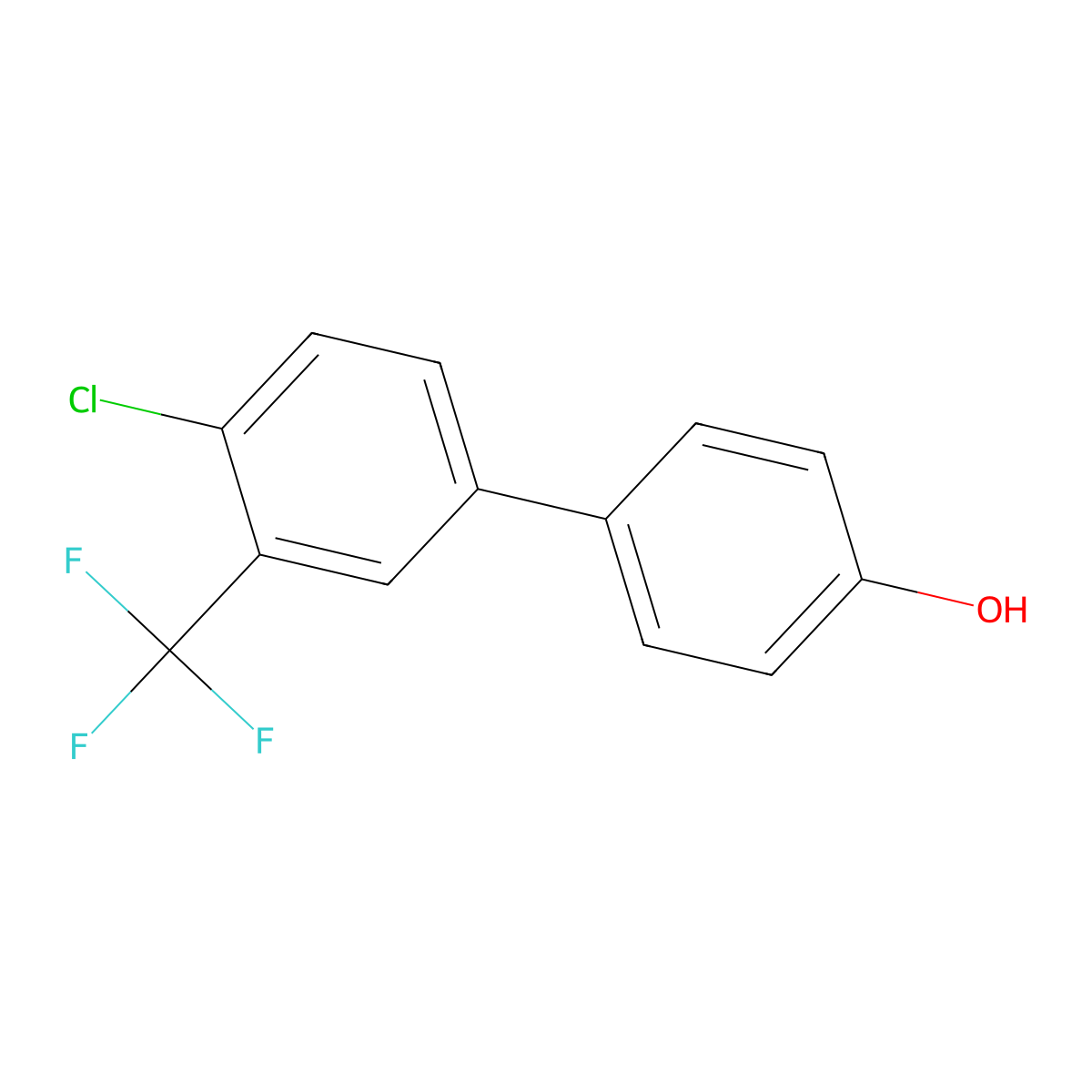 4'-Chloro-3'-(trifluoromethyl)biphenyl-4-ol molecular structure, CAS 634192-42-0