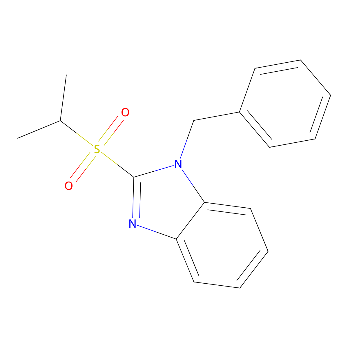 1-benzyl-2-(isopropylsulfonyl)-1H-benzo[d]imidazole molecular structure, CAS 634193-91-2