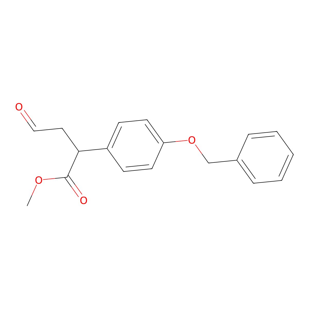 Methyl 2-(4-(benzyloxy)phenyl)-4-oxobutanoate molecular structure, CAS 634196-85-3