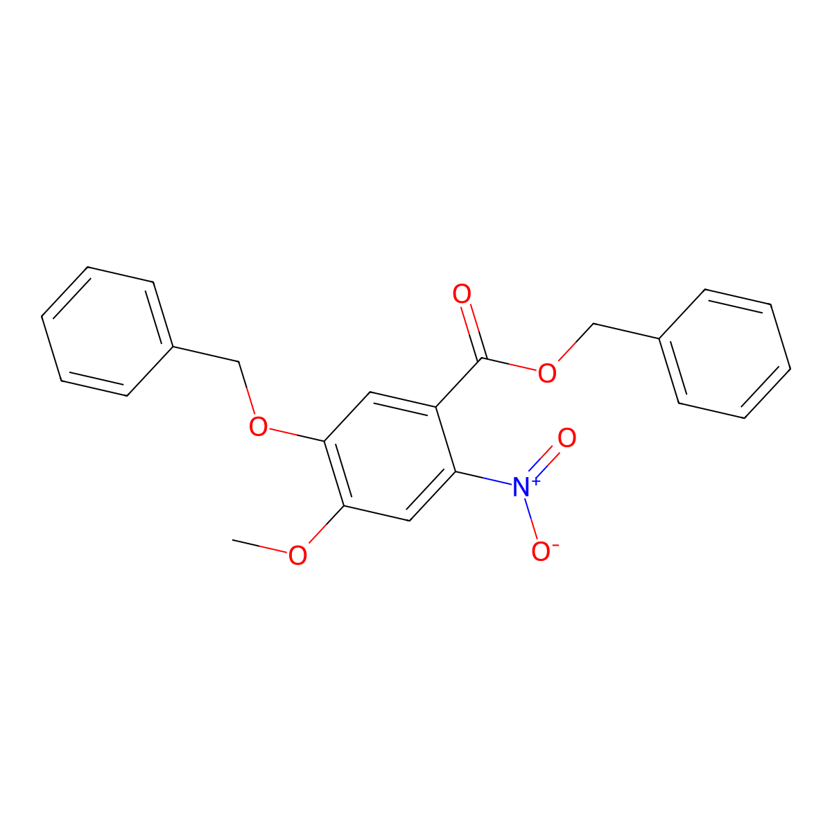 Benzyl 5-(benzyloxy)-4-methoxy-2-nitrobenzoate molecular structure, CAS 634198-01-9