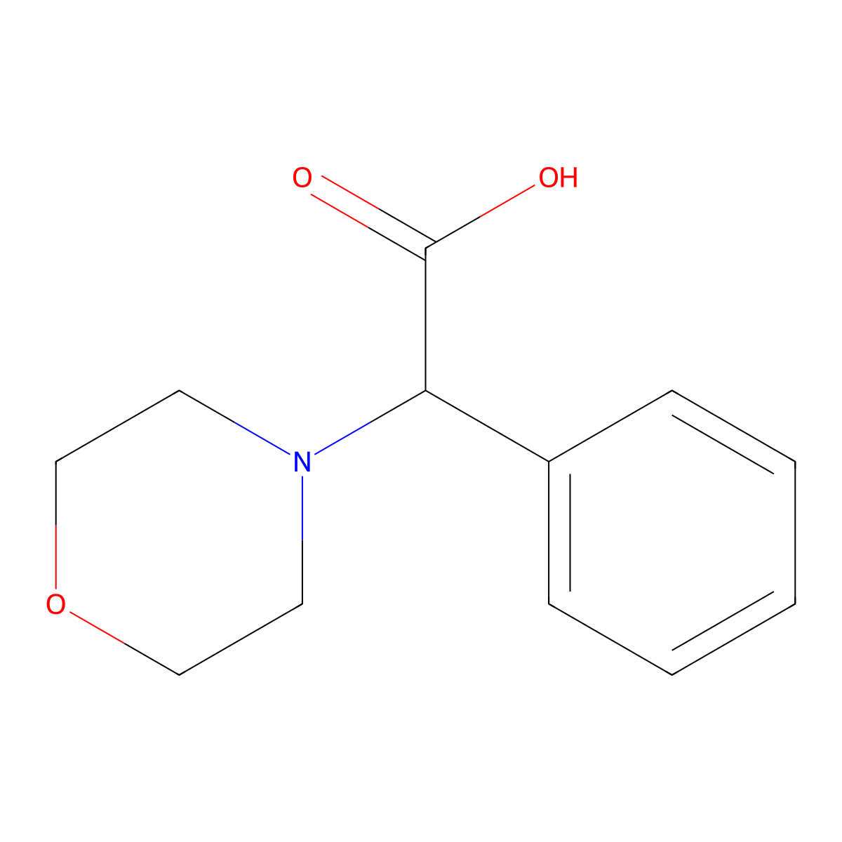 Morpholin-4-yl-phenyl-acetic acid molecular structure, CAS 6342-19-4