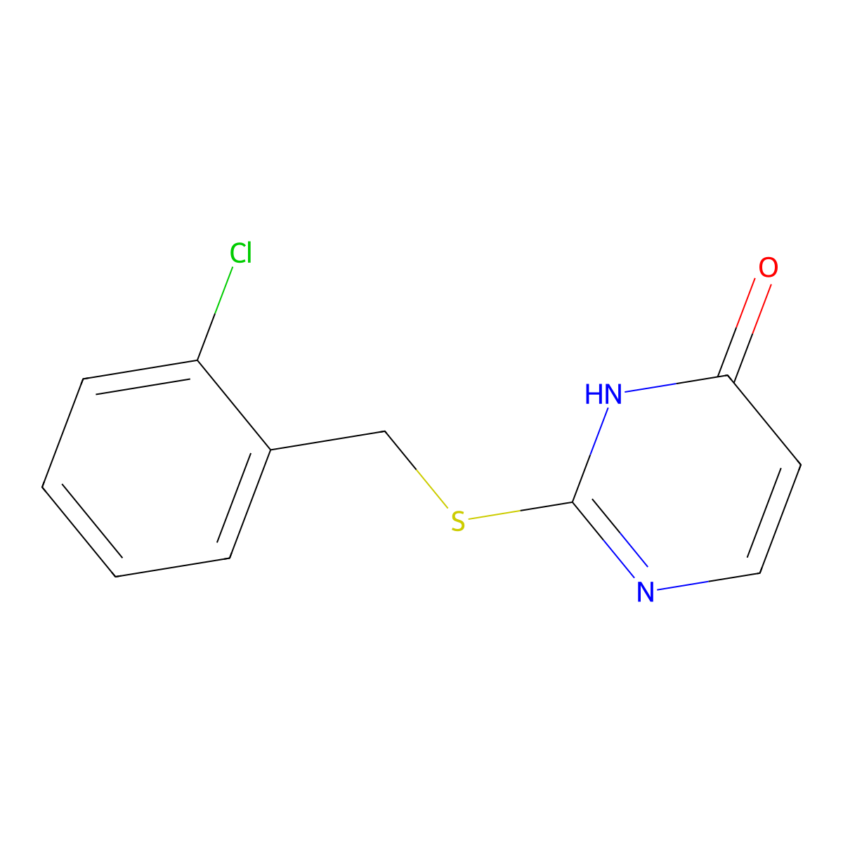 2-[(2-Chlorobenzyl)thio]pyrimidin-4-ol molecular structure, CAS 6342-22-9