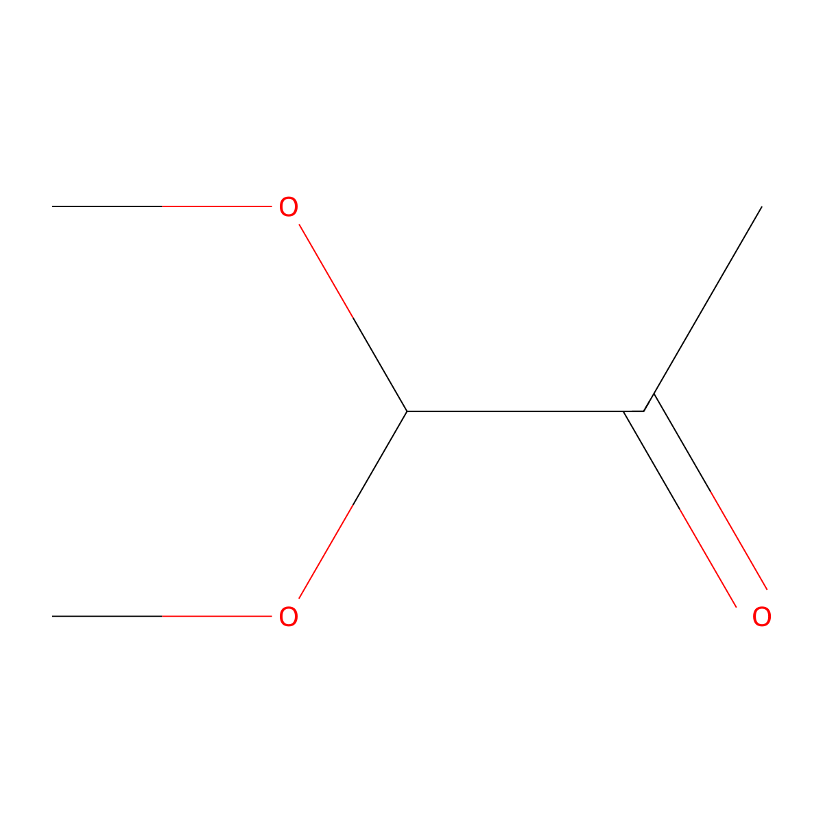 Pyruvic aldehyde dimethyl acetal molecular structure, CAS 6342-56-9