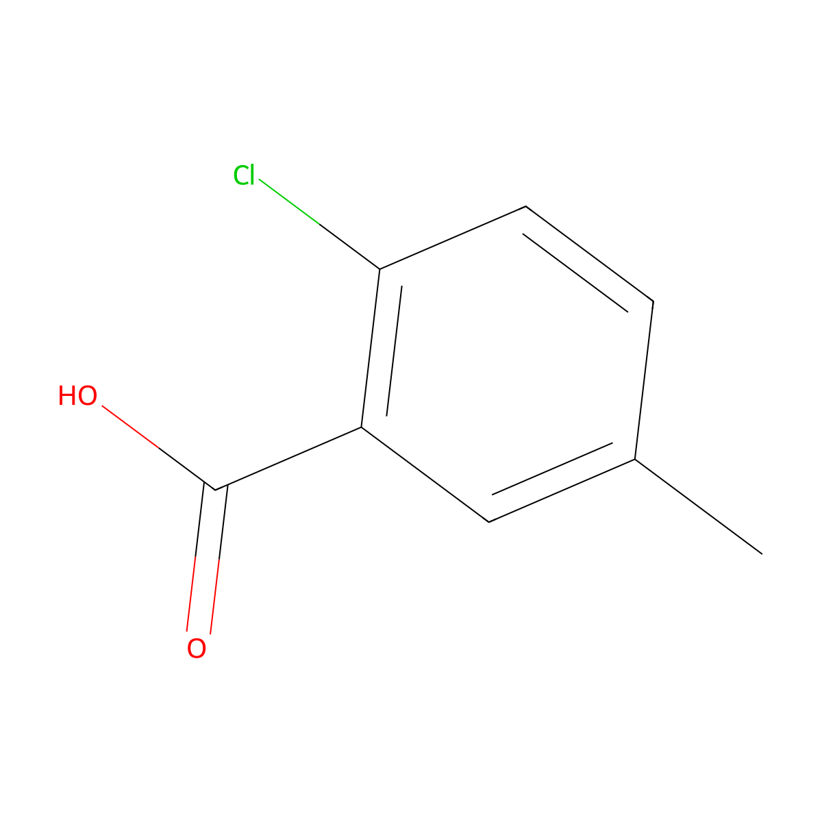 2-Chloro-5-methylbenzoic Acid molecular structure, CAS 6342-60-5