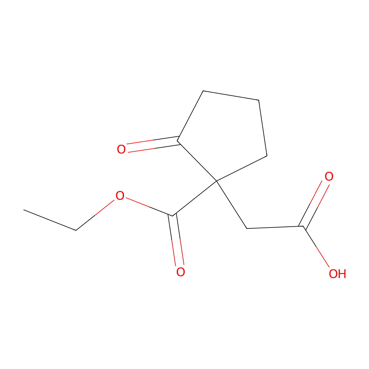 [1-(Ethoxycarbonyl)-2-oxocyclopentyl]acetic acid molecular structure, CAS 6342-78-5