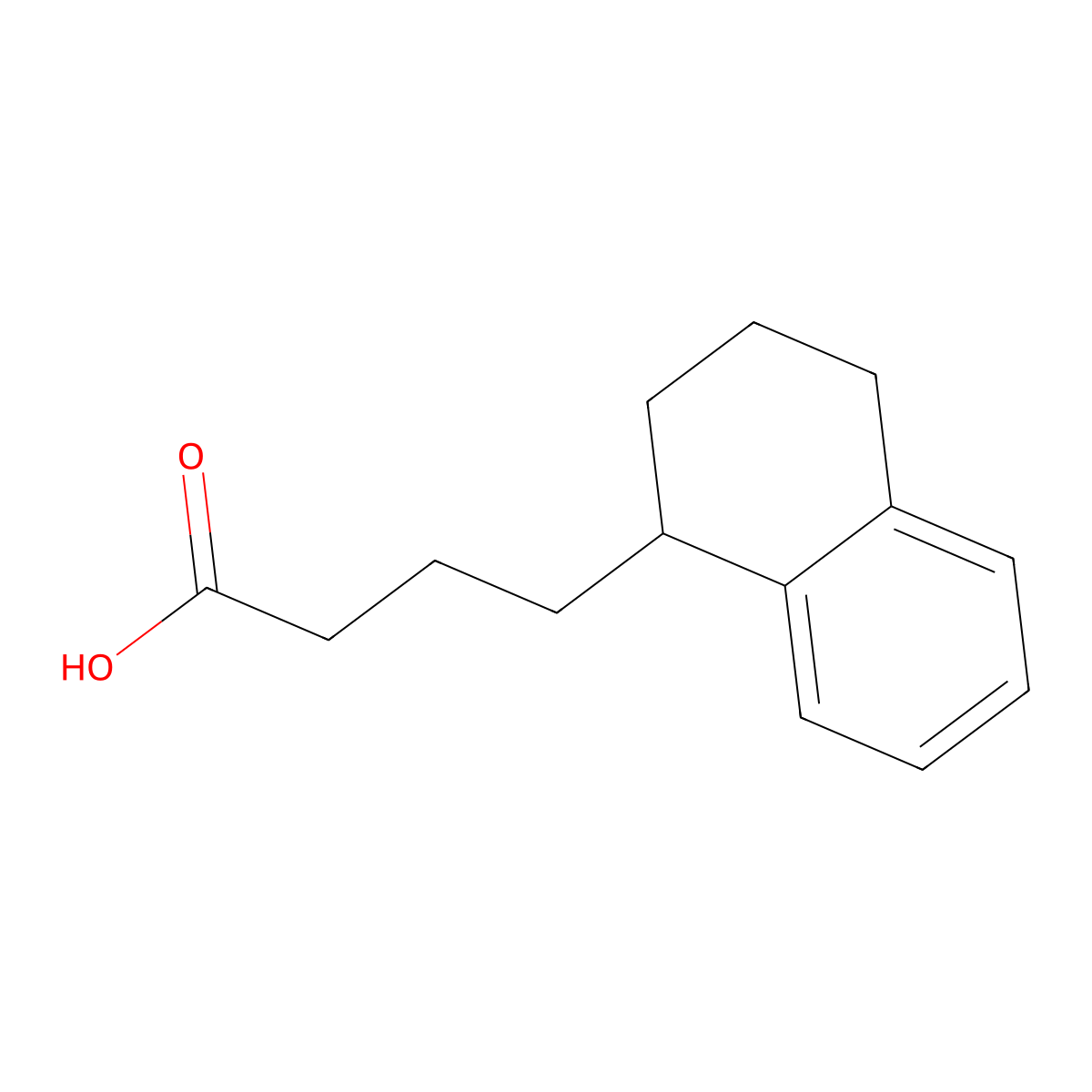 4-(1,2,3,4-Tetrahydronaphthalen-1-yl)butanoic acid molecular structure, CAS 6342-89-8