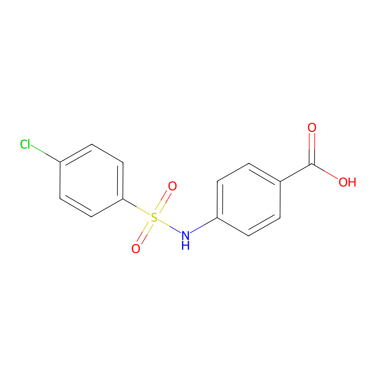 4-(((4-Chlorophenyl)sulfonyl)amino)benzoic acid molecular structure, CAS 63421-70-5