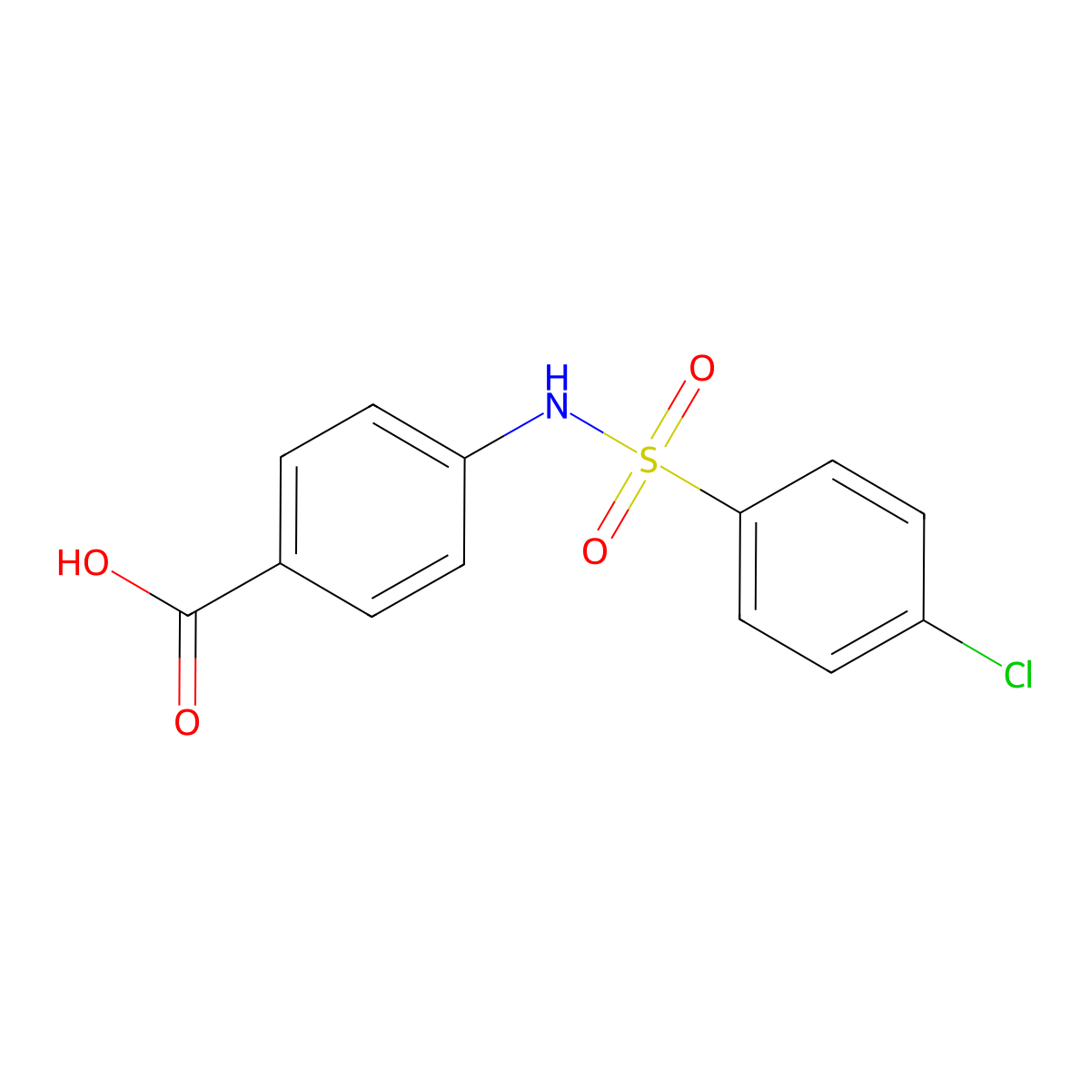 4-(((4-Chlorophenyl)sulfonyl)amino)benzoic acid molecular structure, CAS 63421-70-5