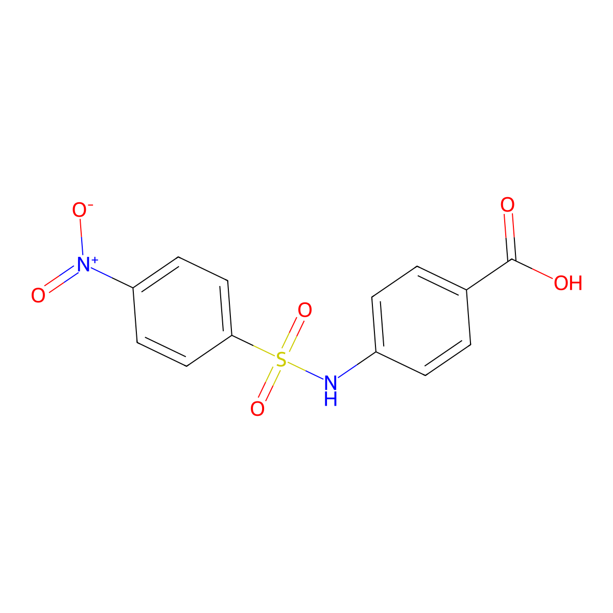 4-{[(4-Nitrophenyl)sulfonyl]amino}benzoic acid molecular structure, CAS 63421-71-6