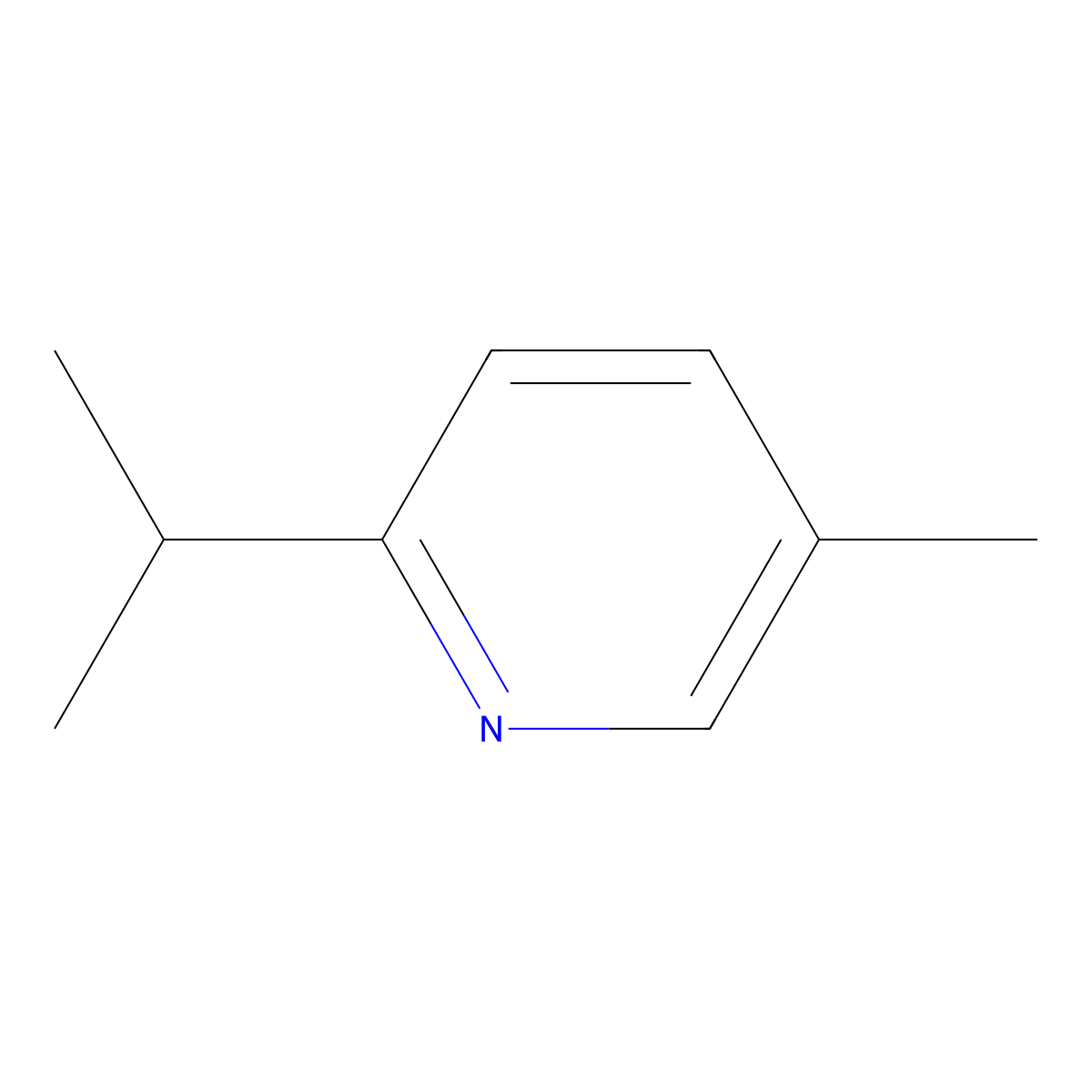 2-Isopropyl-5-methyl-pyridine molecular structure, CAS 6343-58-4
