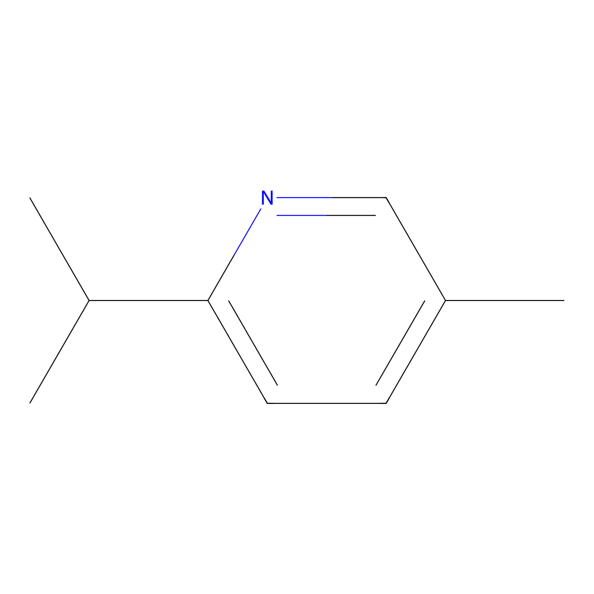 2-Isopropyl-5-methyl-pyridine molecular structure, CAS 6343-58-4