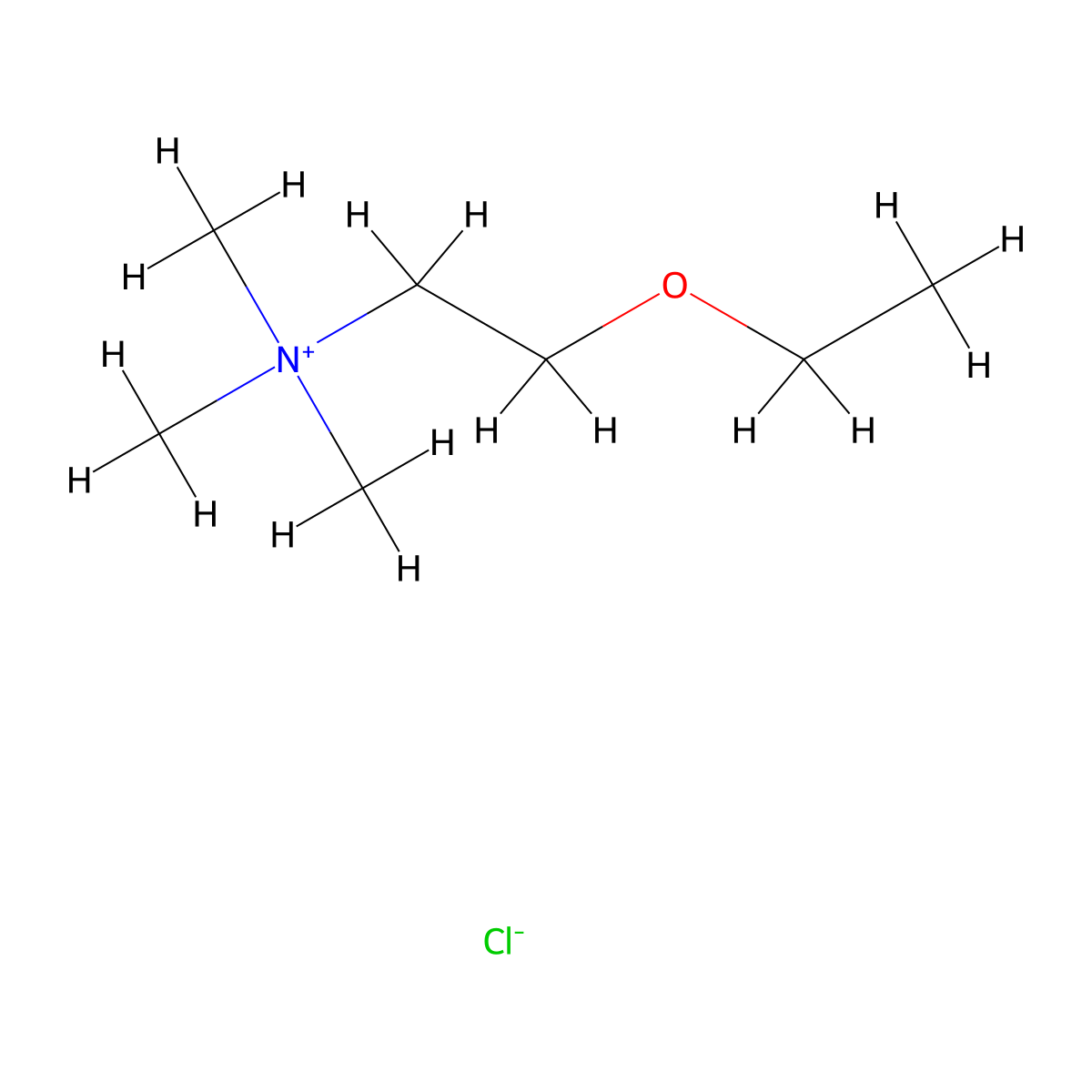 (2-Ethoxyethyl)trimethylammonium chloride molecular structure, CAS 6343-89-1