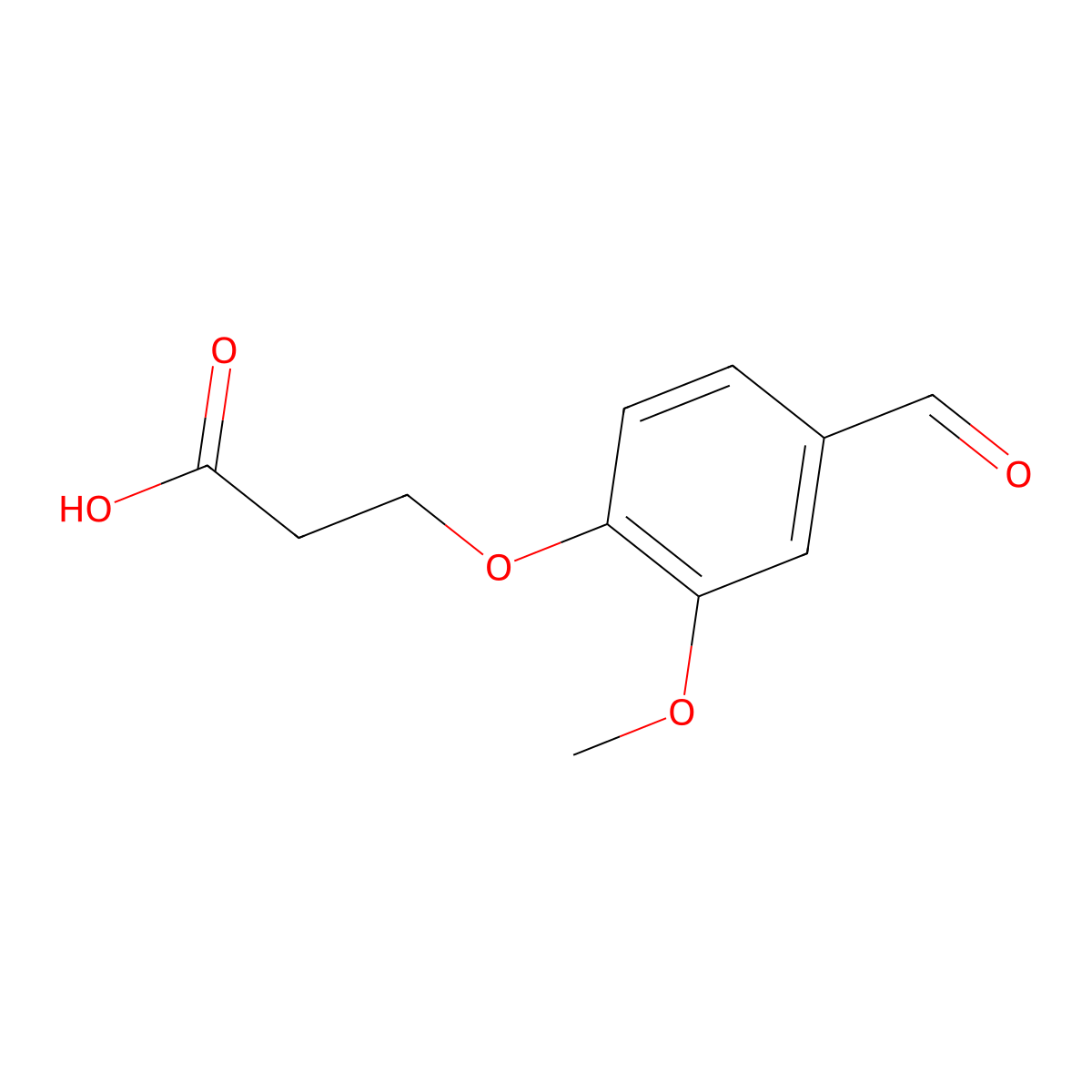 3-(4-Formyl-2-methoxyphenoxy)propanoic acid molecular structure, CAS 63433-64-7
