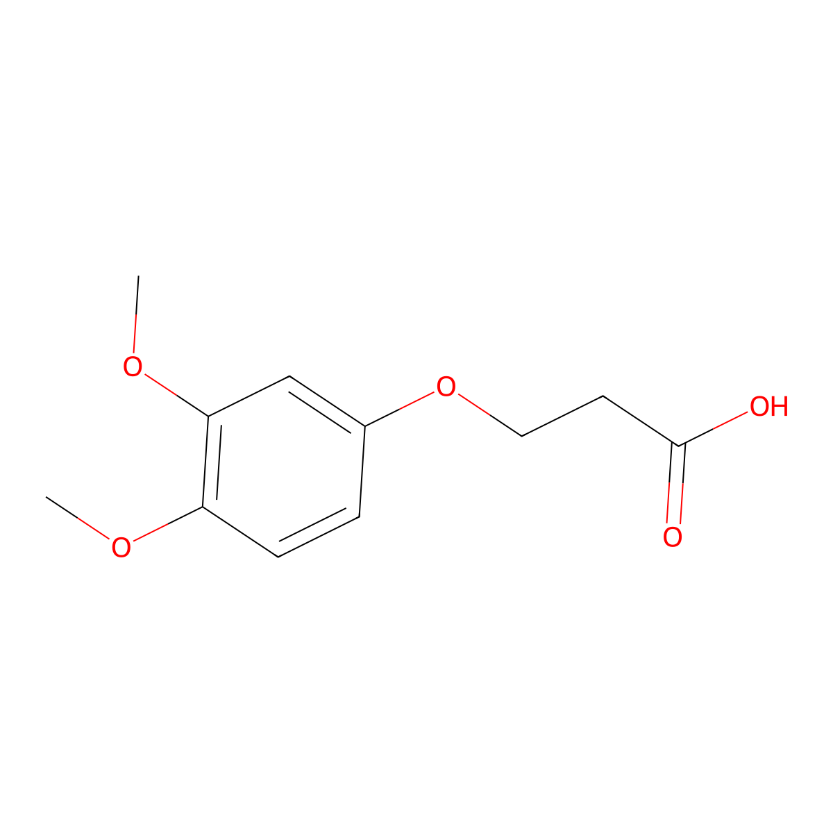 3-(3,4-Dimethoxyphenoxy)propanoic acid molecular structure, CAS 63434-50-4