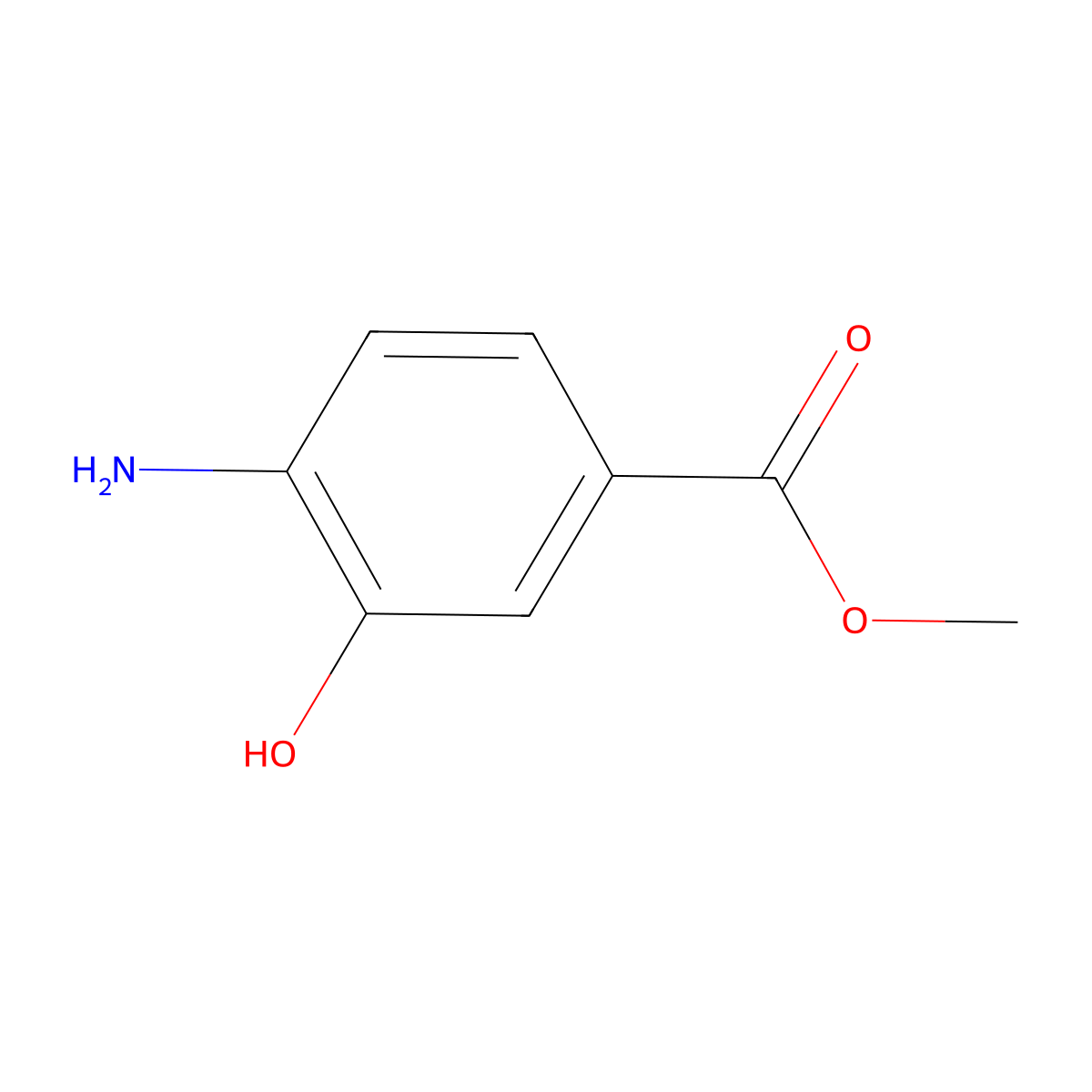 Benzoic acid, 4-amino-3-hydroxy-, methyl ester molecular structure, CAS 63435-16-5