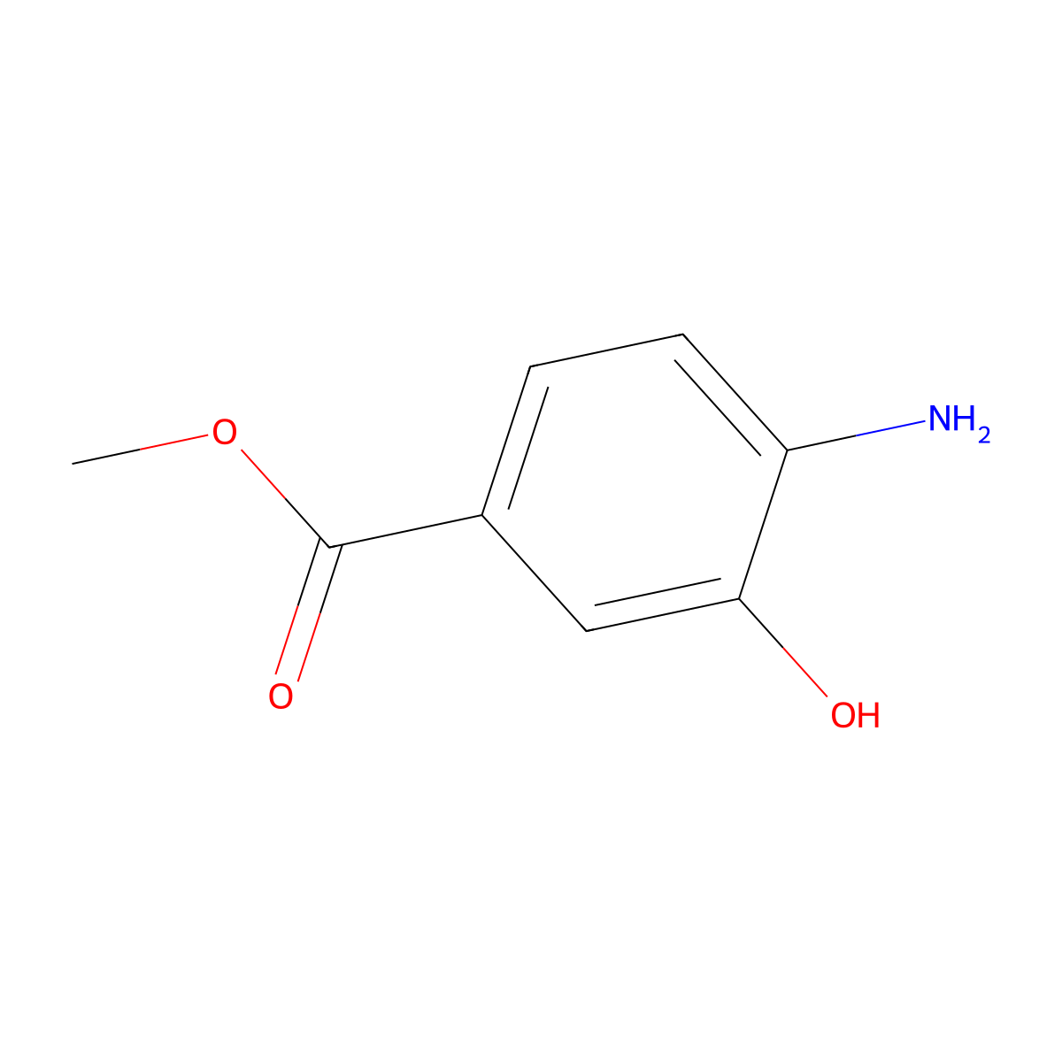 Benzoic acid, 4-amino-3-hydroxy-, methyl ester molecular structure, CAS 63435-16-5