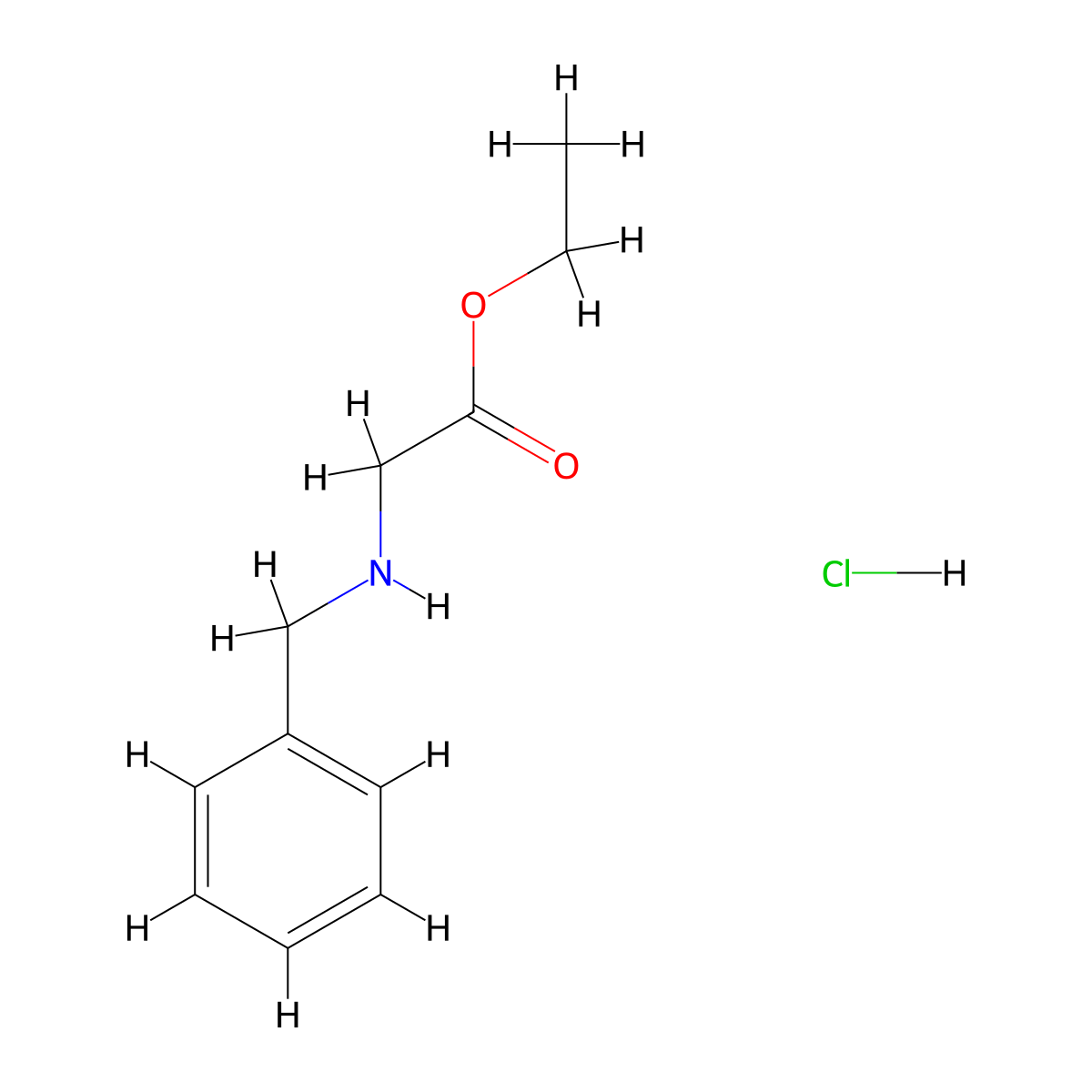 Ethyl 2-(benzylamino)acetate Hydrochloride molecular structure, CAS 6344-42-9