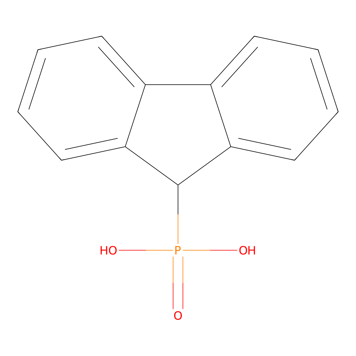 9h-Fluoren-9-ylphosphonic acid molecular structure, CAS 6344-53-2
