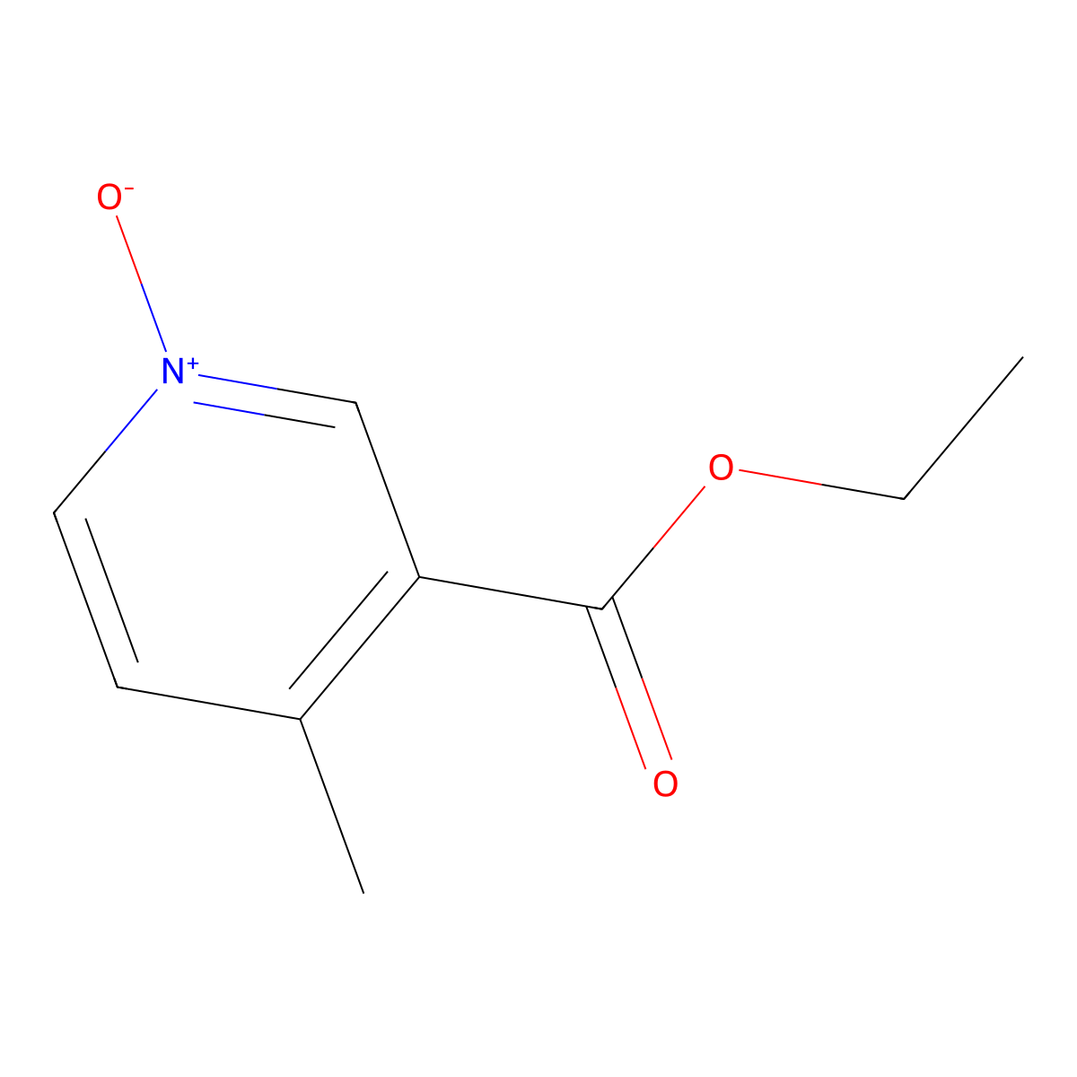 Ethyl 4-methyl-1-oxidopyridin-1-ium-3-carboxylate molecular structure, CAS 6344-79-2