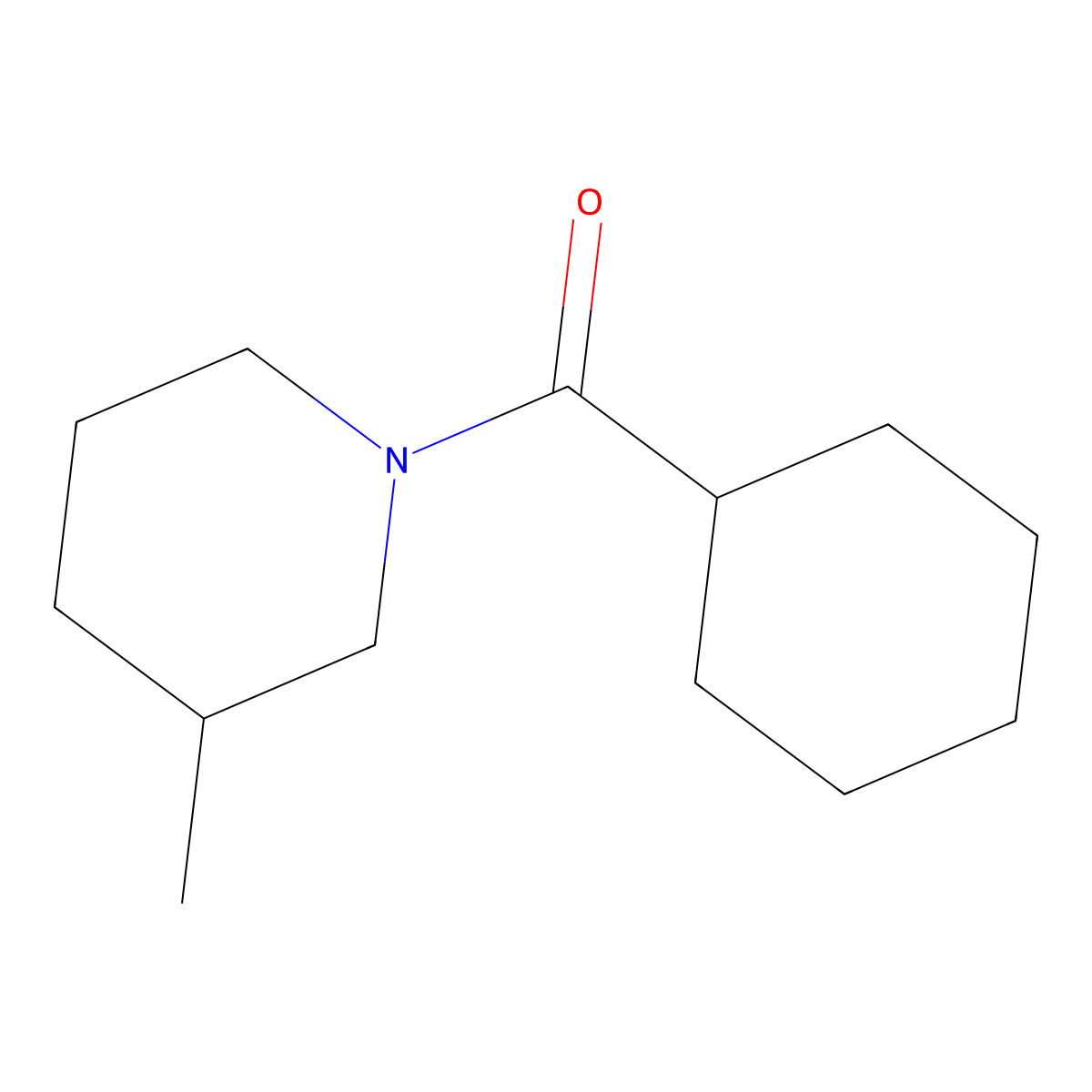 Piperidine, 1-(cyclohexylcarbonyl)-3-methyl- molecular structure, CAS 63441-20-3