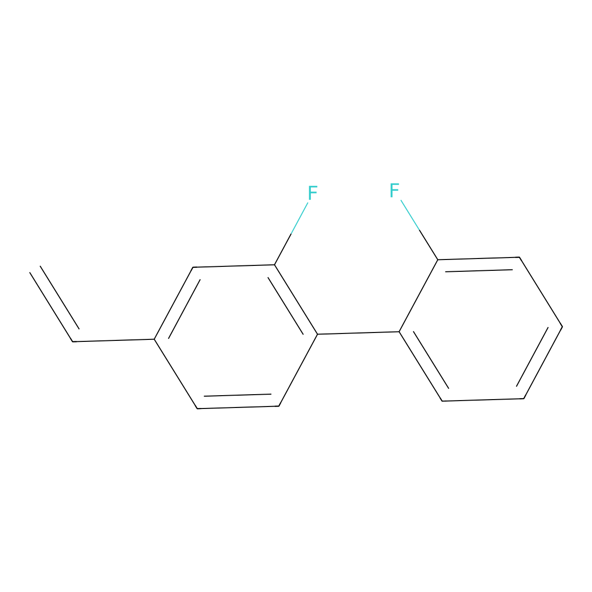 4-Ethenyl-2,2'-difluoro-1,1'-biphenyl molecular structure, CAS 63444-53-1