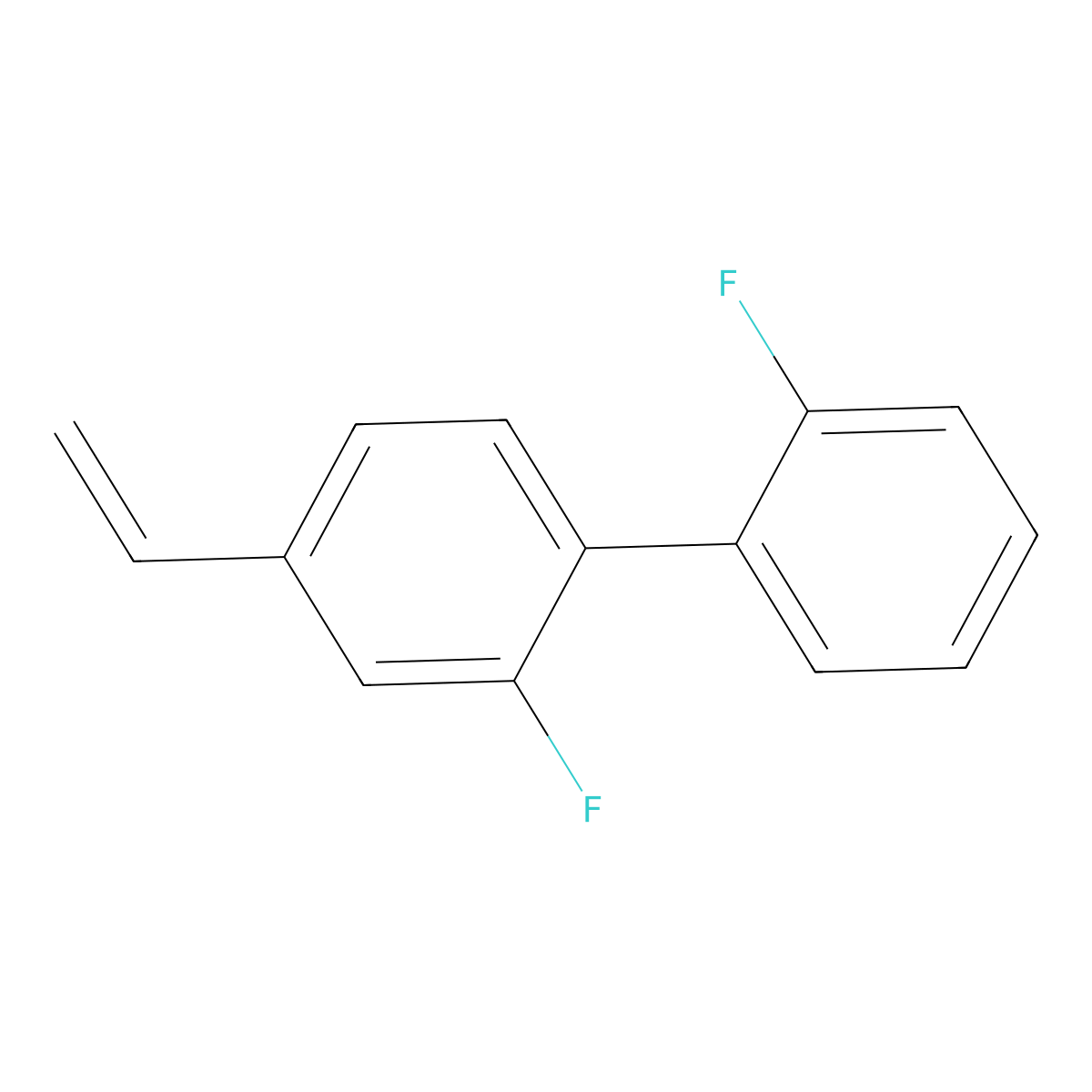 4-Ethenyl-2,2'-difluoro-1,1'-biphenyl molecular structure, CAS 63444-53-1