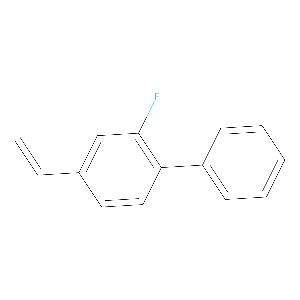 1,1'-Biphenyl, 4-ethenyl-2-fluoro- molecular structure, CAS 63444-55-3