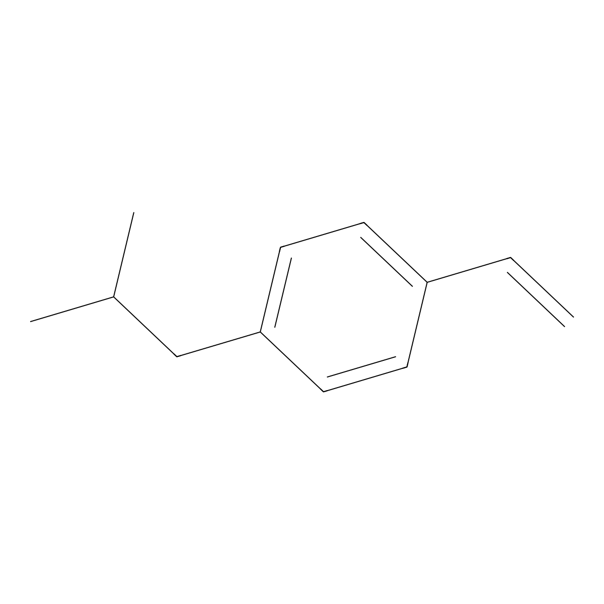 1-Ethenyl-4-(2-methylpropyl)benzene molecular structure, CAS 63444-56-4