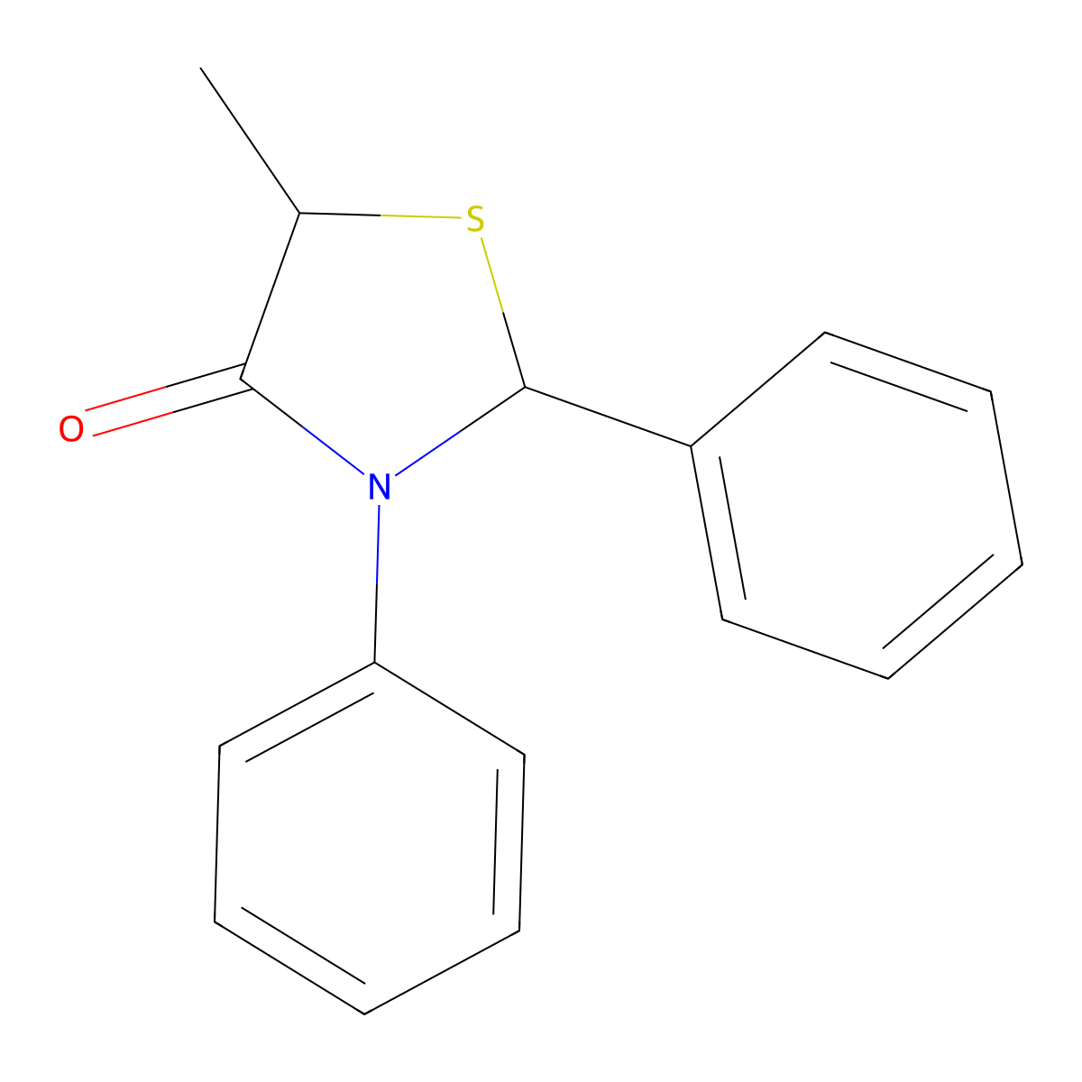 5-Methyl-2,3-diphenyl-1,3-thiazolidin-4-one molecular structure, CAS 63444-73-5