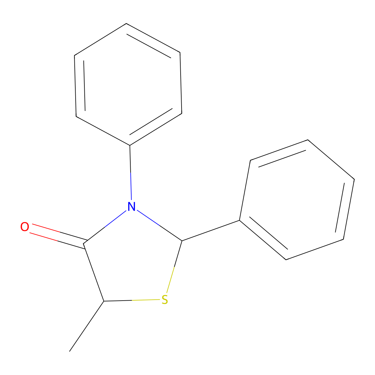 5-Methyl-2,3-diphenyl-1,3-thiazolidin-4-one molecular structure, CAS 63444-73-5