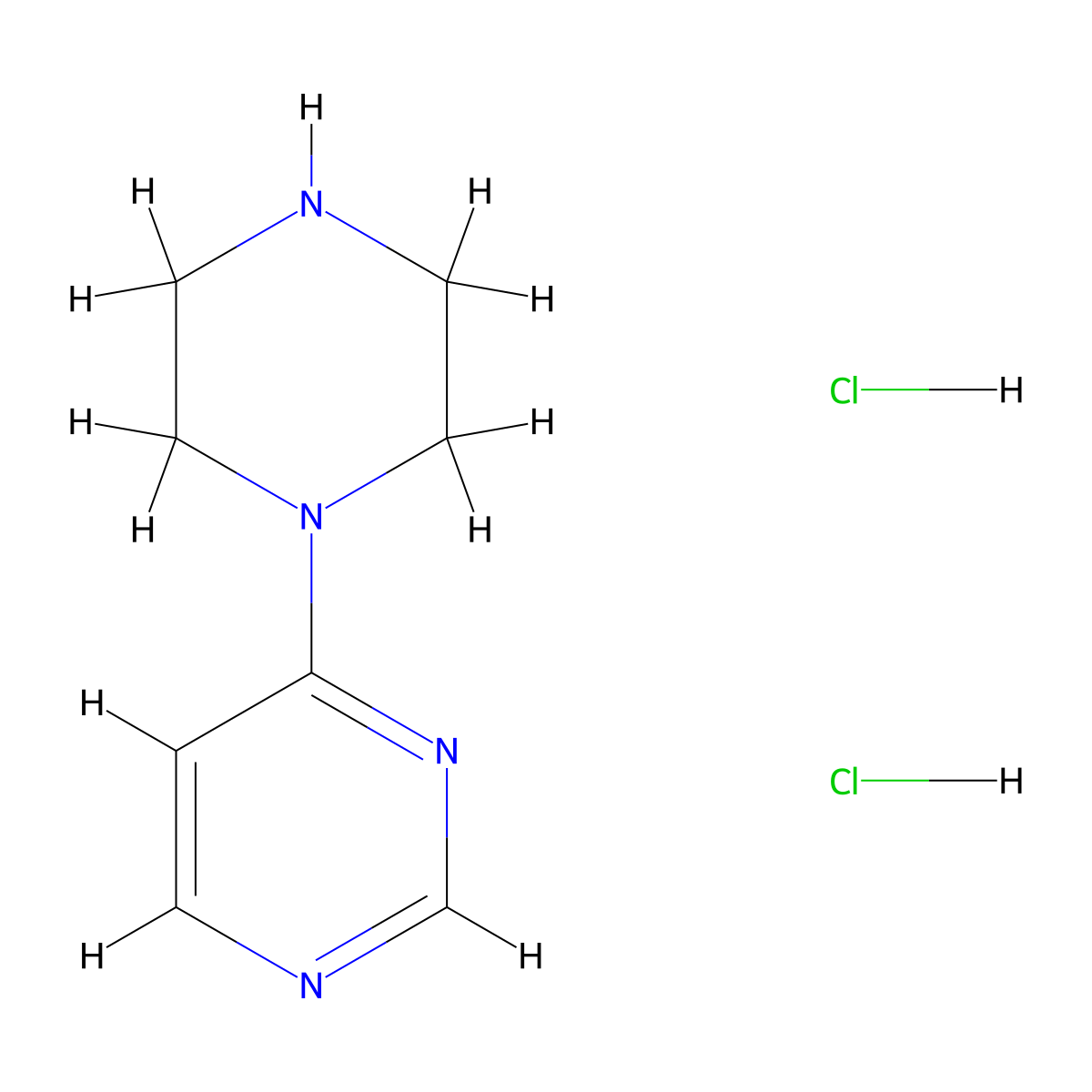 4-(Piperazin-1-yl)pyrimidine dihydrochloride molecular structure, CAS 634468-72-7