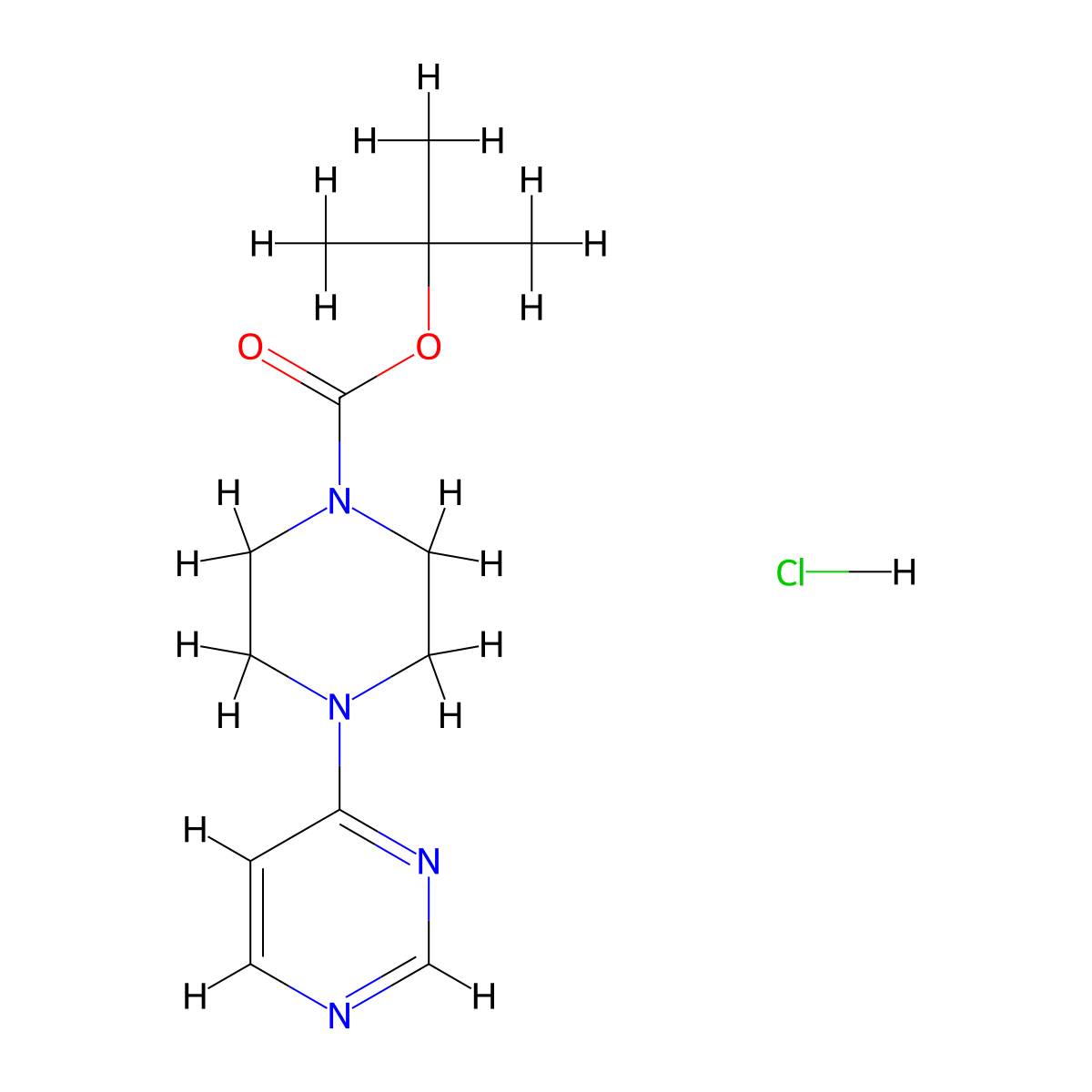 tert-Butyl 4-(pyrimidin-4-yl)piperazine-1-carboxylate hydrochloride molecular structure, CAS 634468-87-4