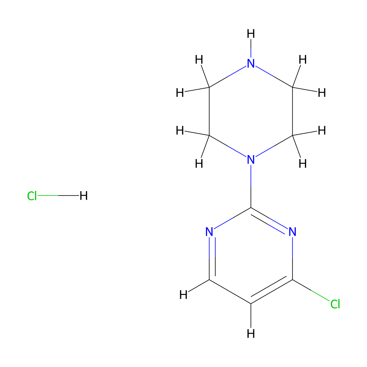 4-Chloro-2-(piperazin-1-yl)pyrimidine hydrochloride molecular structure, CAS 634469-41-3
