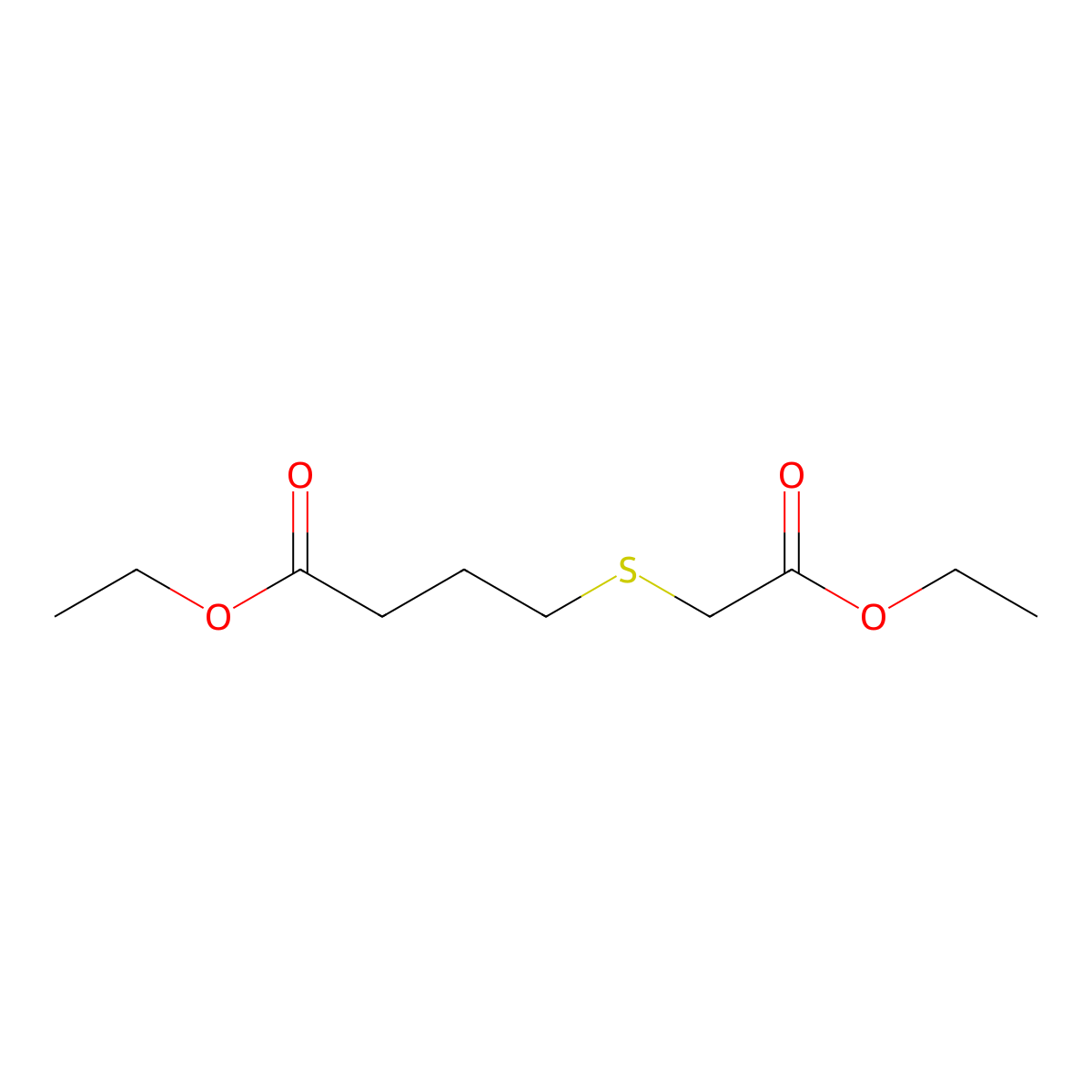 Ethyl 4-[(2-ethoxy-2-oxoethyl)thio]butanoate molecular structure, CAS 63449-37-6