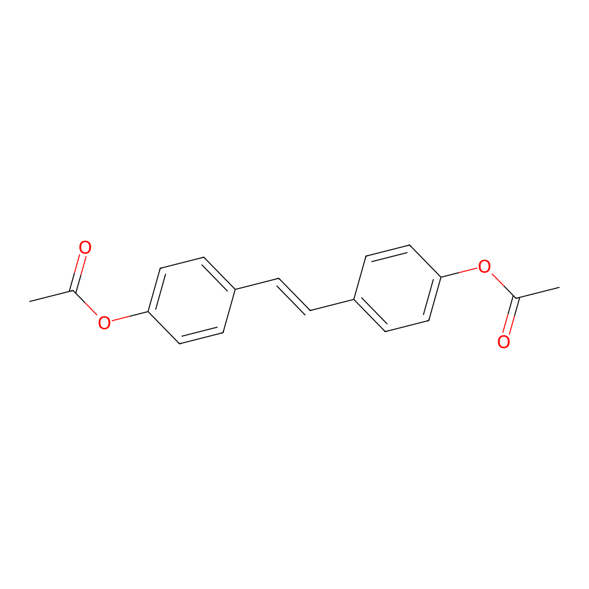 Phenol, 4,4'-(1,2-ethenediyl)bis-, 1,1'-diacetate molecular structure, CAS 63449-52-5