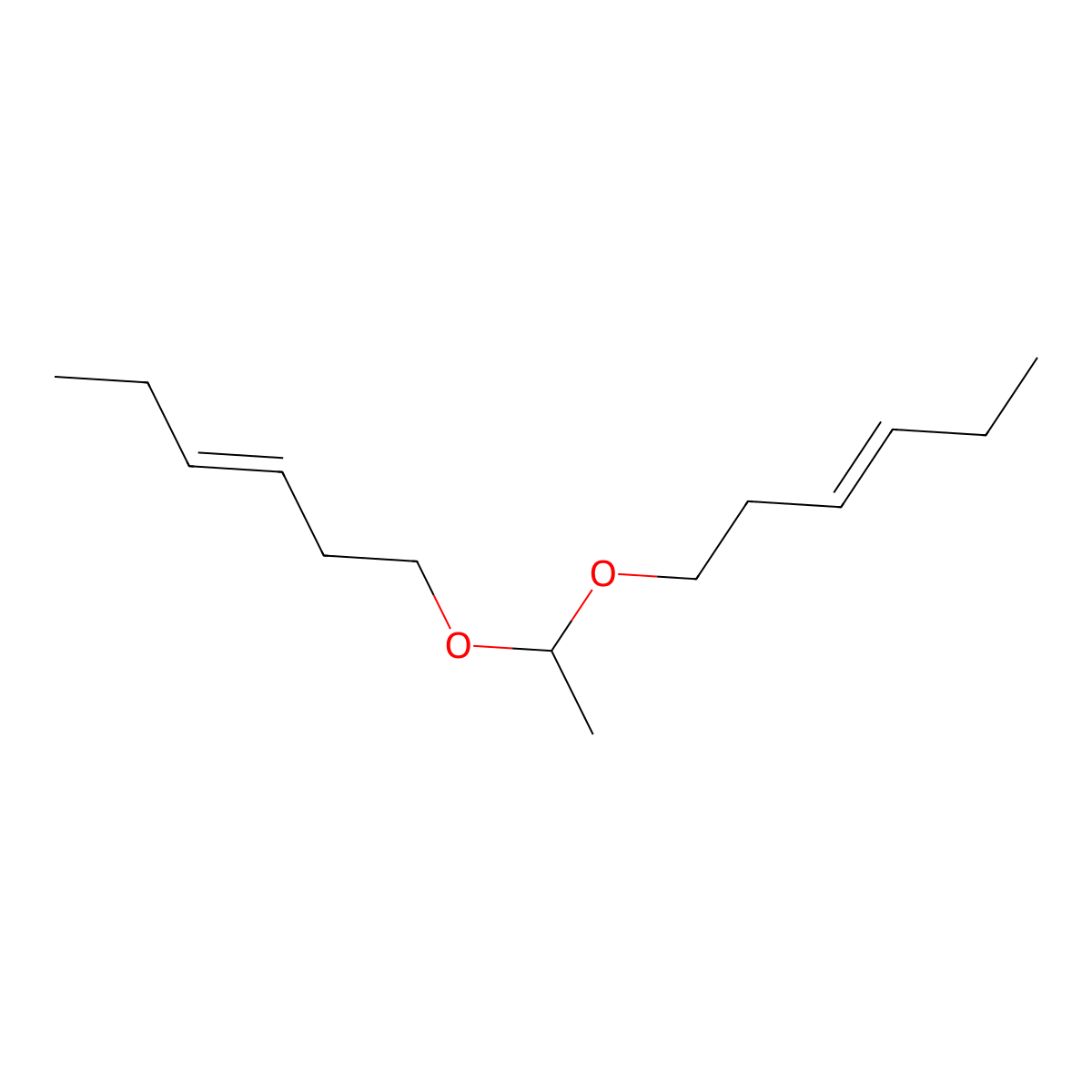 3-Hexene, 1,1'-[ethylidenebis(oxy)]bis-, (3Z,3'Z)- molecular structure, CAS 63449-64-9