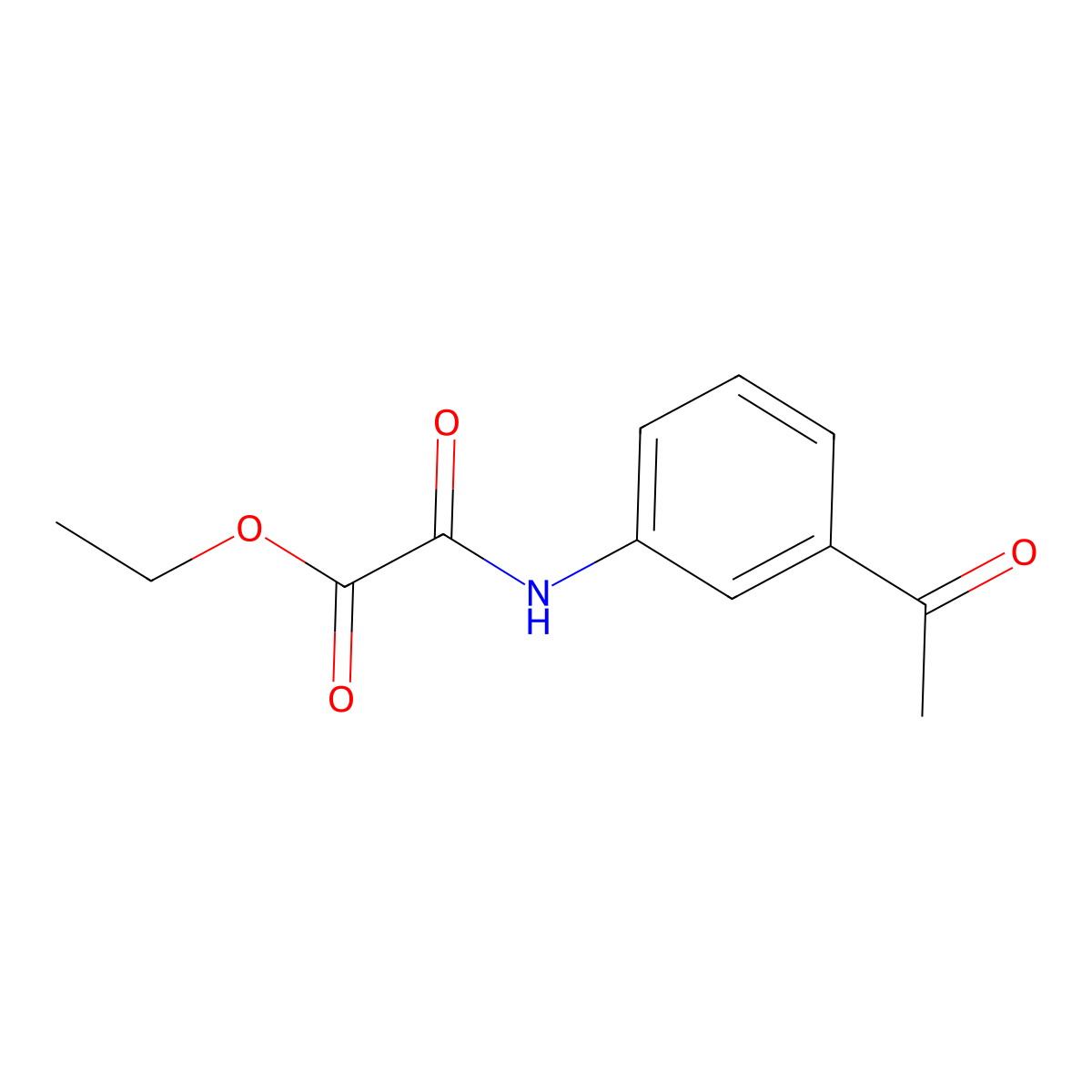 Ethyl 2-(3-acetylanilino)-2-oxoacetate molecular structure, CAS 6345-11-5