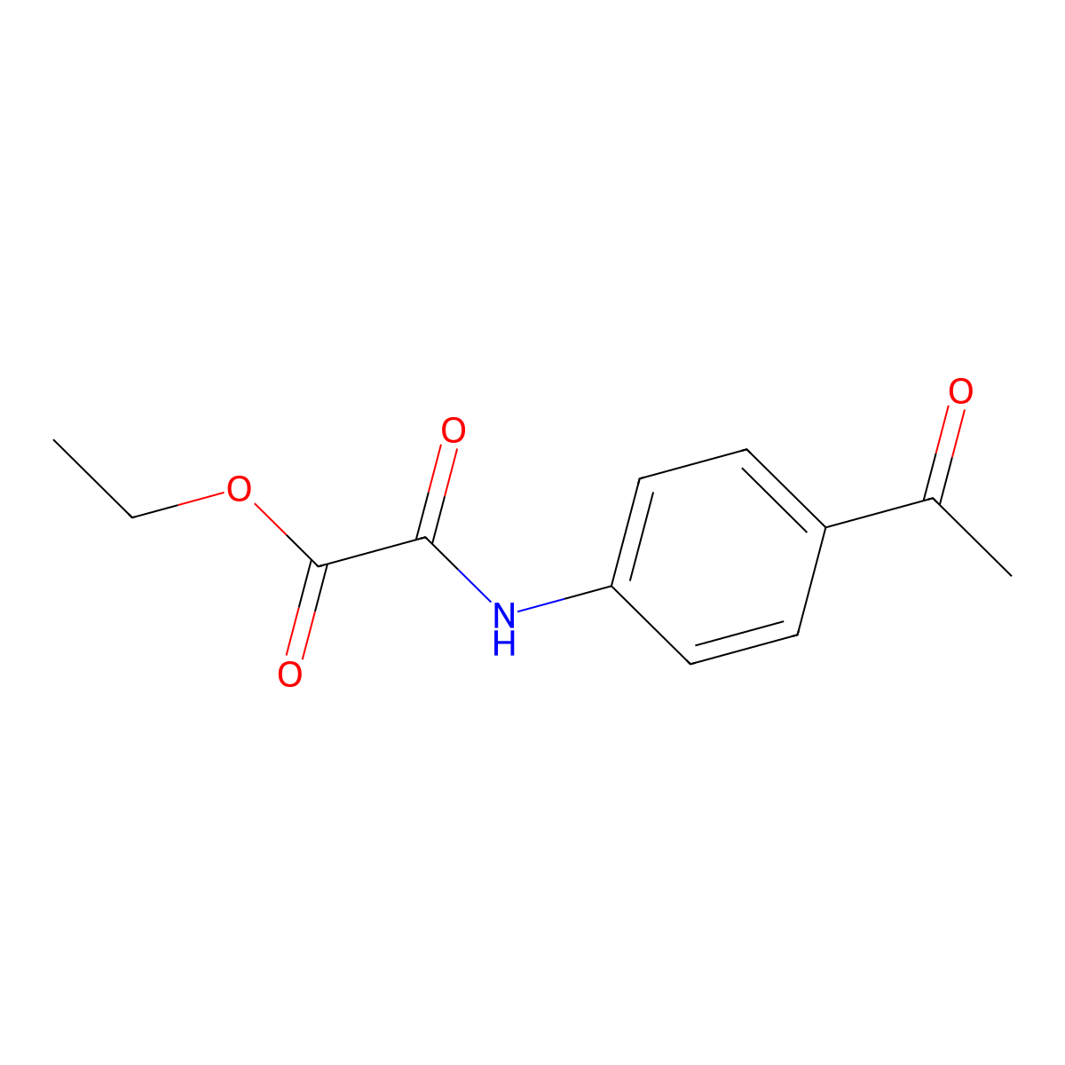 Ethyl [(4-acetylphenyl)amino](oxo)acetate molecular structure, CAS 6345-12-6