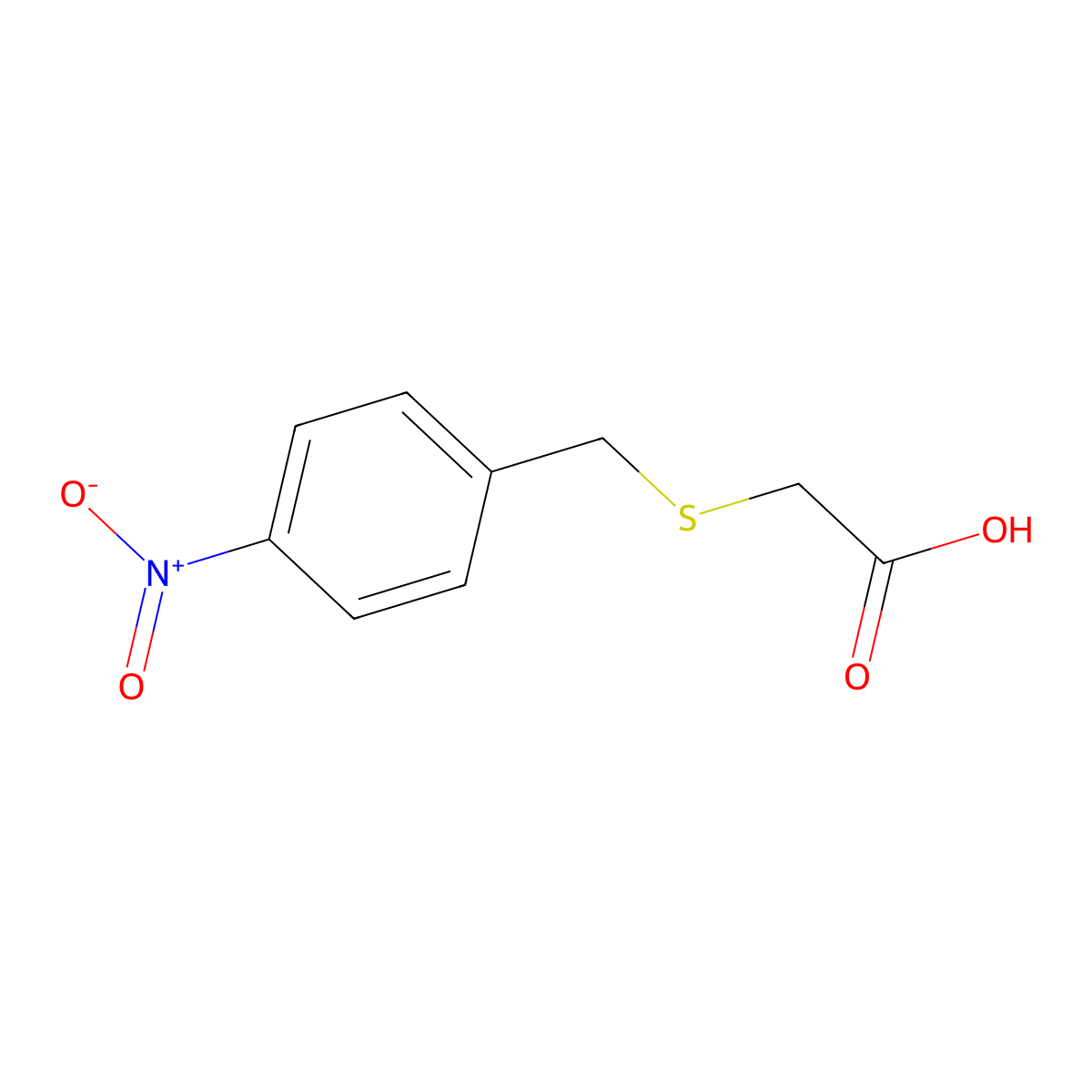 [(4-Nitrobenzyl)thio]acetic acid molecular structure, CAS 6345-13-7
