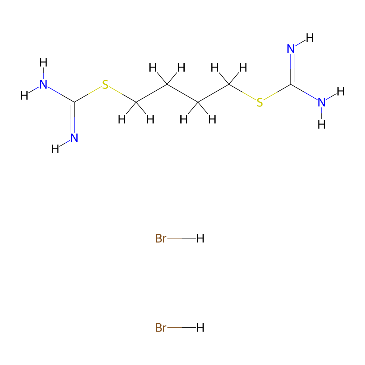 Pseudourea, 2,2'-tetramethylenedithiodi-, dihydrobromide molecular structure, CAS 6345-25-1