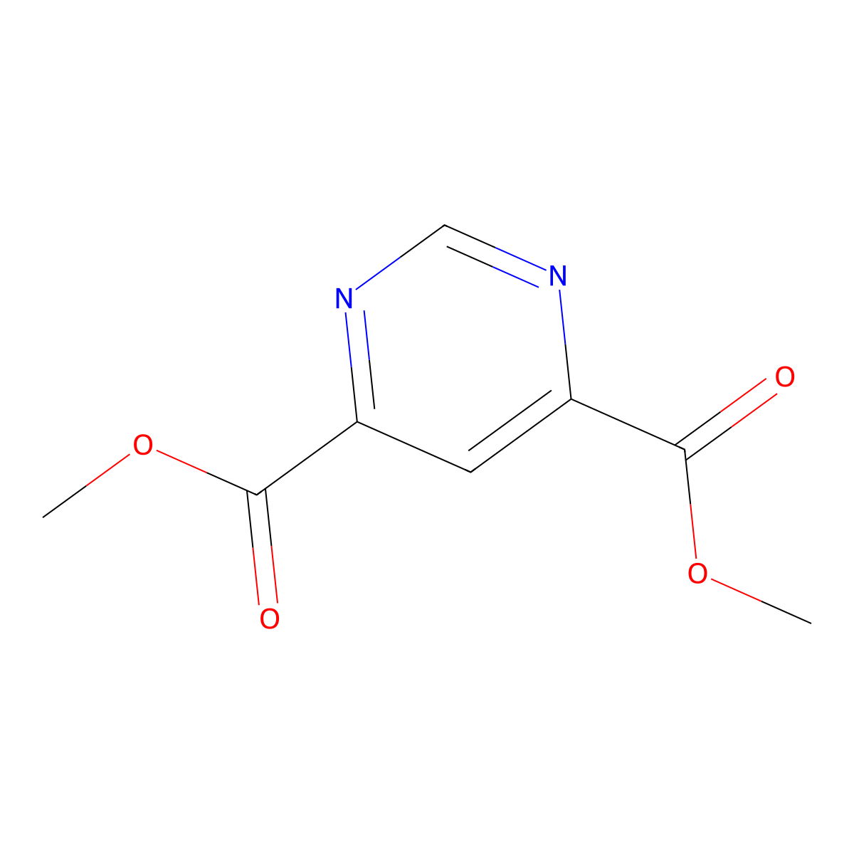 Dimethyl pyrimidine-4,6-dicarboxylate molecular structure, CAS 6345-43-3