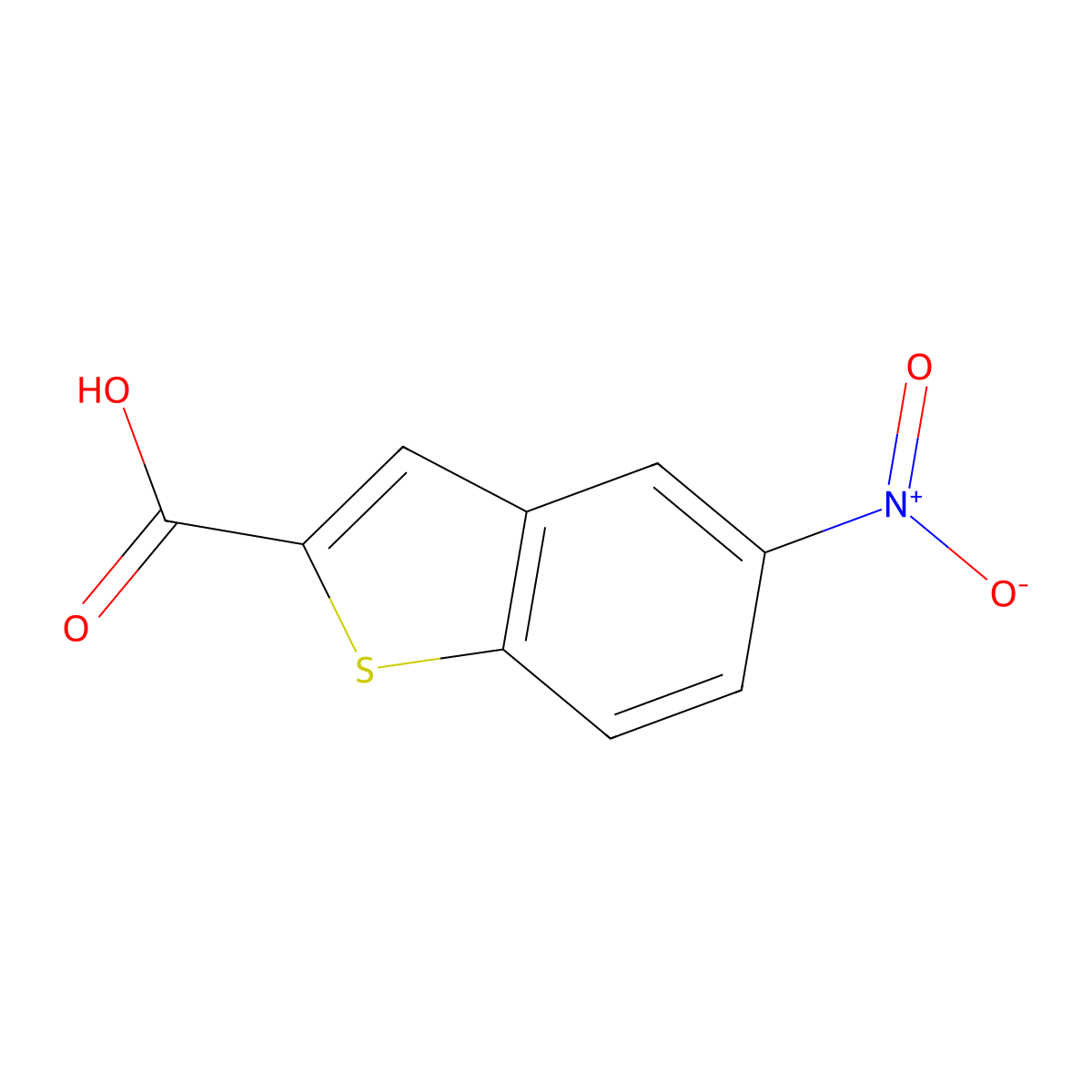 5-Nitro-1-benzothiophene-2-carboxylic acid molecular structure, CAS 6345-55-7