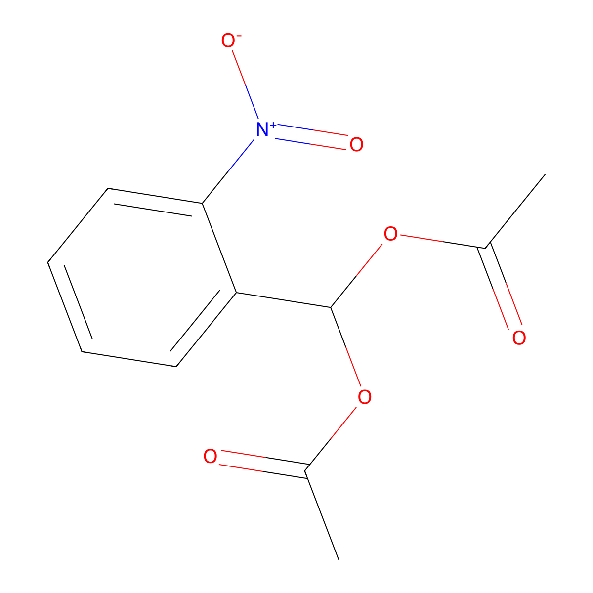2-Nitrobenzylidene di(acetate) molecular structure, CAS 6345-63-7