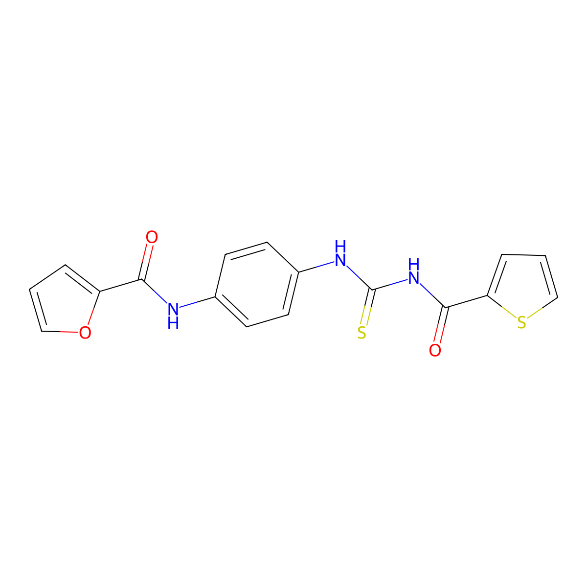 N-[4-[[[[oxo(thiophen-2-yl)methyl]amino]-sulfanylidenemethyl]amino]phenyl]-2-furancarboxamide molecular structure, CAS 6345-69-3